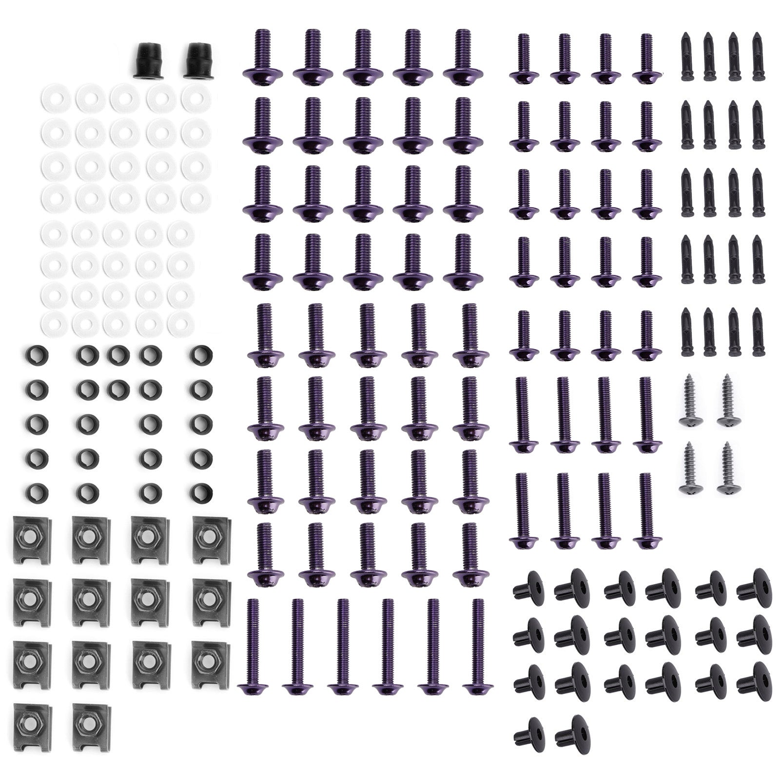 M6 Schrauben M5 / Verkleidungsschrauben - Clip Set Klemmen Teile + 198 Schwarz