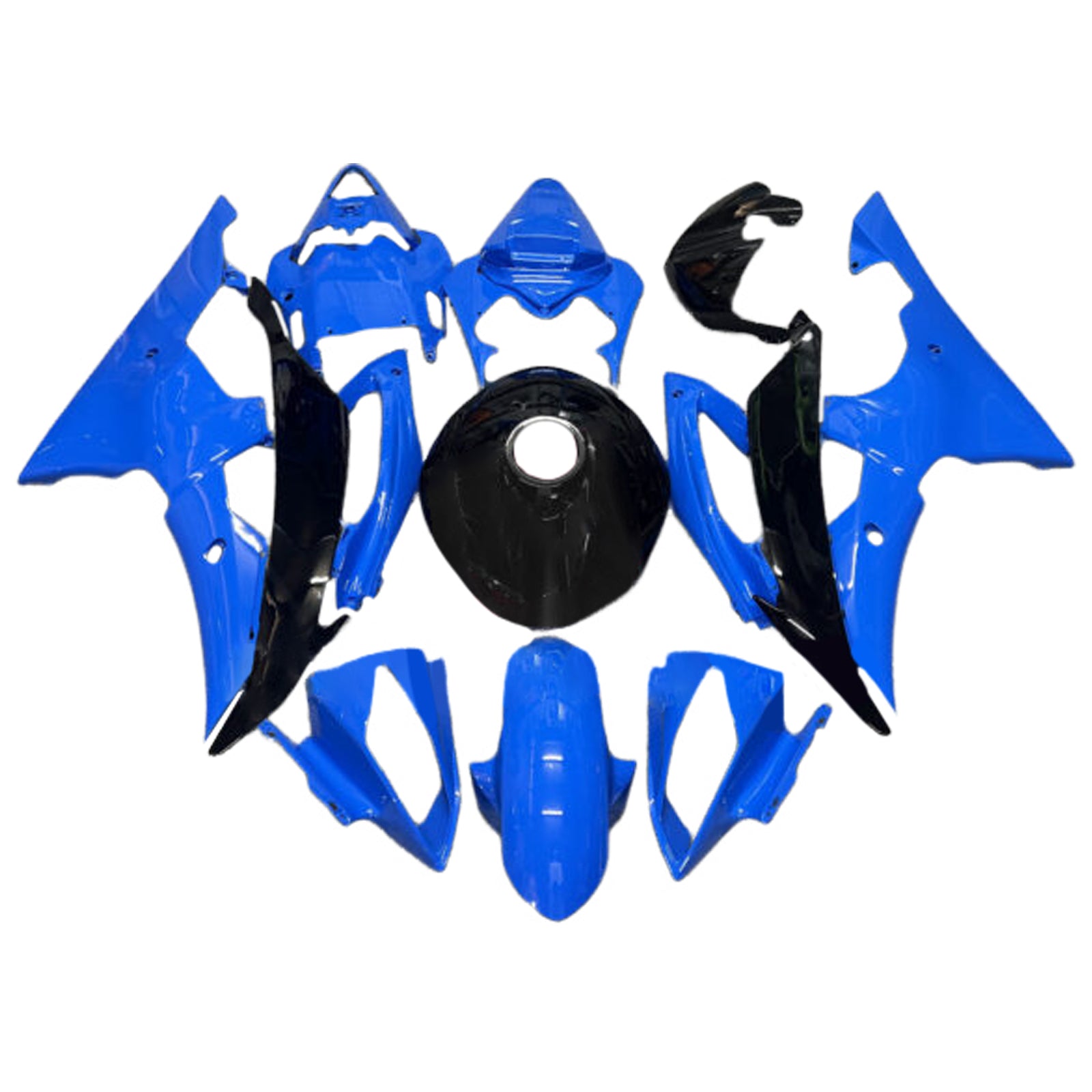 Amotopart 2008-2016 Yamaha YZF-R6 Blue & Black Fairing Kit