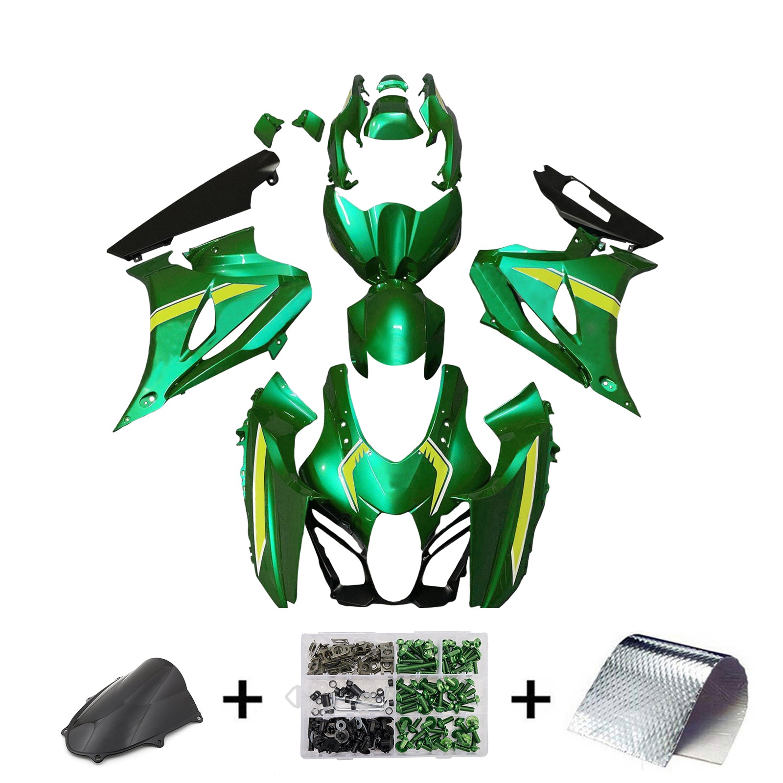 Amotopart 2017-2025 Suzuki GSXR1000 Green Fairing Kit