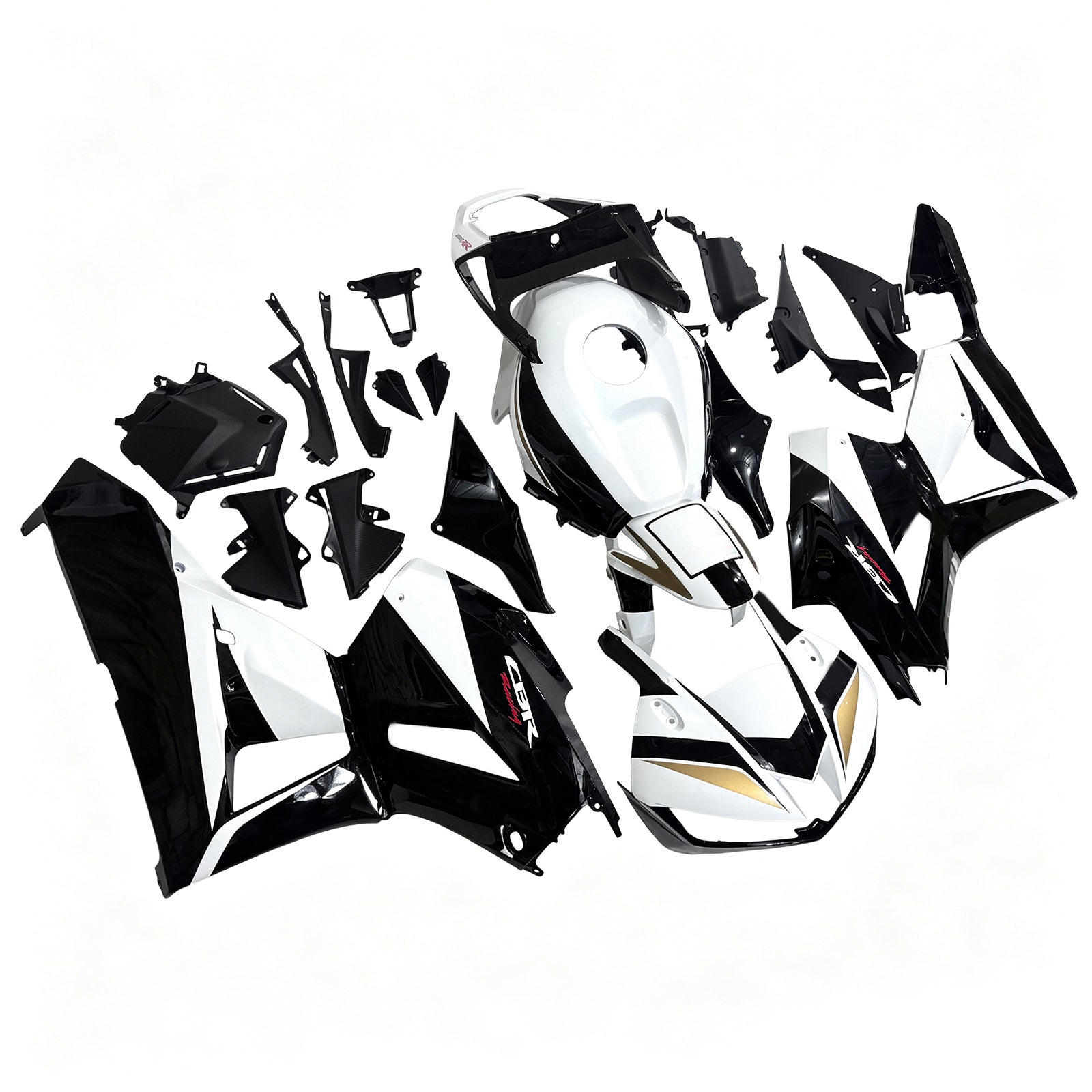 Amotopart 13-26 US-version. & 13-23 Europeisk version Honda CBR600RR Svart&Wvit kåpsats