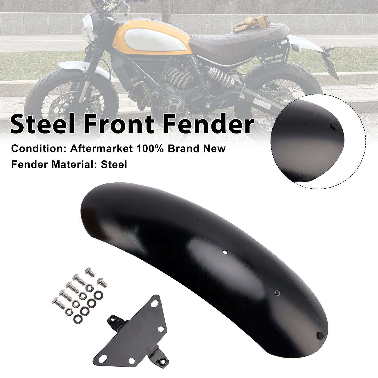 2015-2025 Ducati Scrambler 1100 800 stalen voorspatbordspatbord