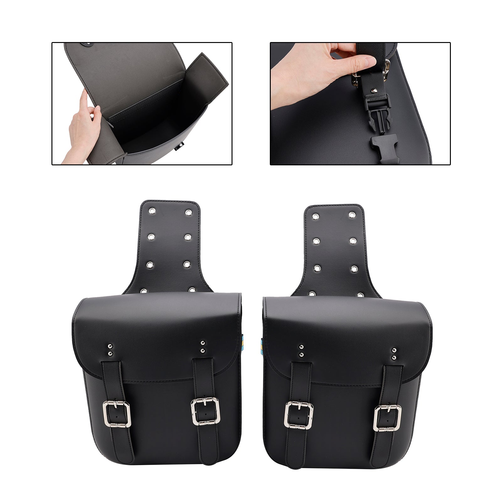 Roller Motorrad Seitenhecktasche Satteltasche Farblich passendes Gepäck Schwarz 18L