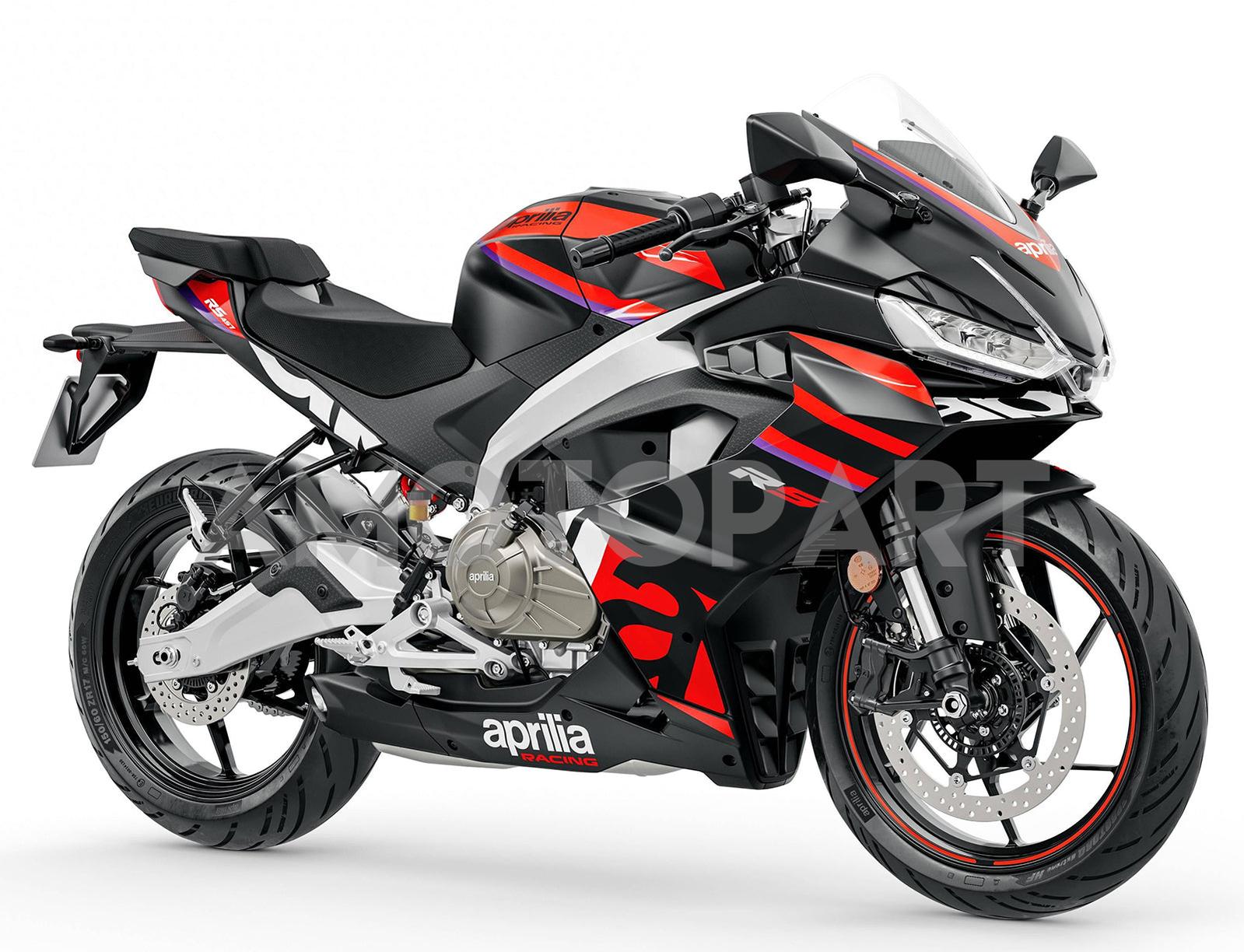 Amotopart 2024-2025 Aprilia Rs 457 Schwarzes Rotverkleidungskit