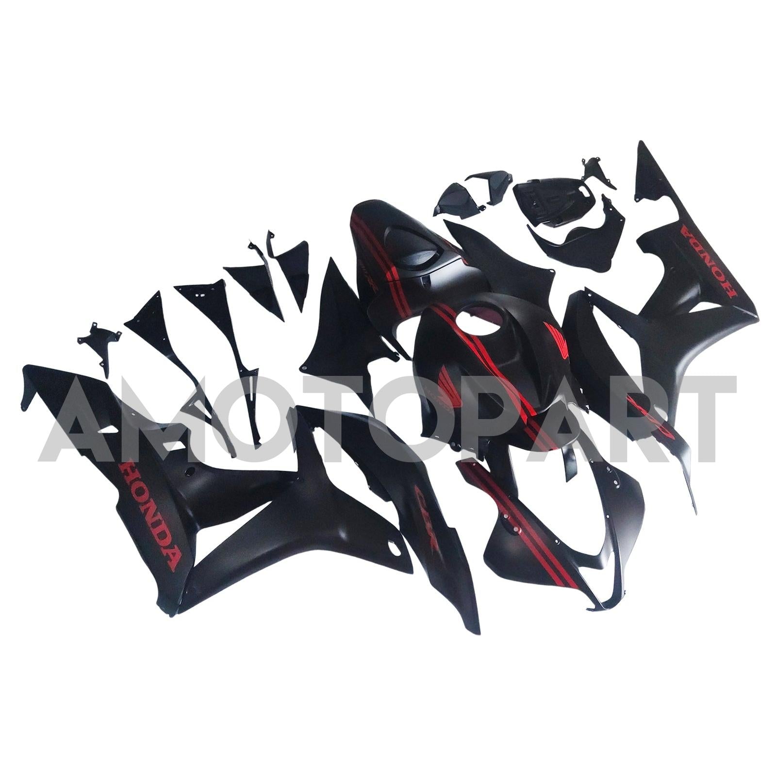 Amotopart 2007-2008 Honda CBR600RR Matte Black Red Fairing Kit