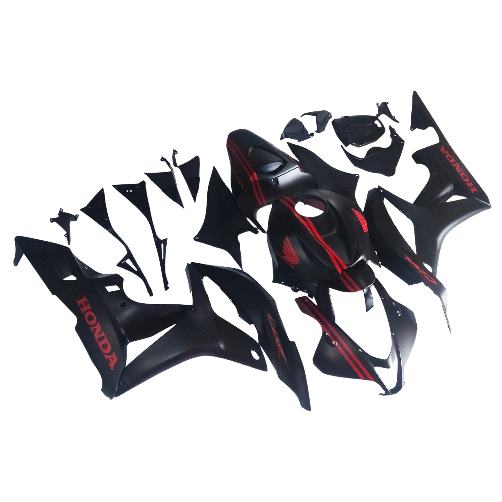 Amotopart 2007-2008 Honda CBR600RR Matte Black Red Fairing Kit
