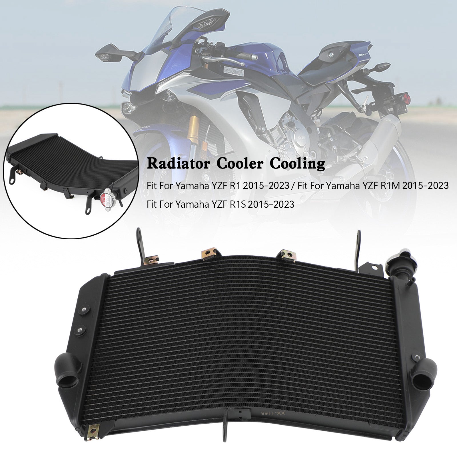 2015-2023 Yamaha YZF R1 R1M R1S Aluminium Engine Radiator Cooler Cooling