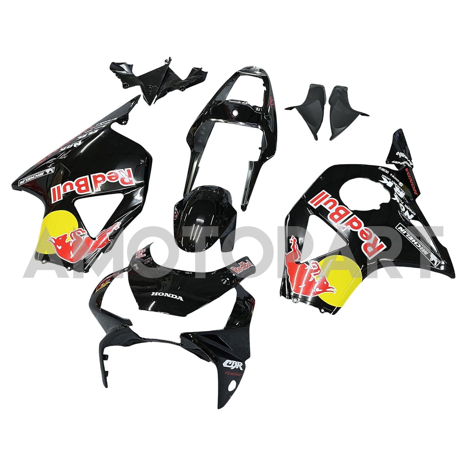 Amotopart 2002-2003 Honda CBR954 Black Yellow Fairing Kit