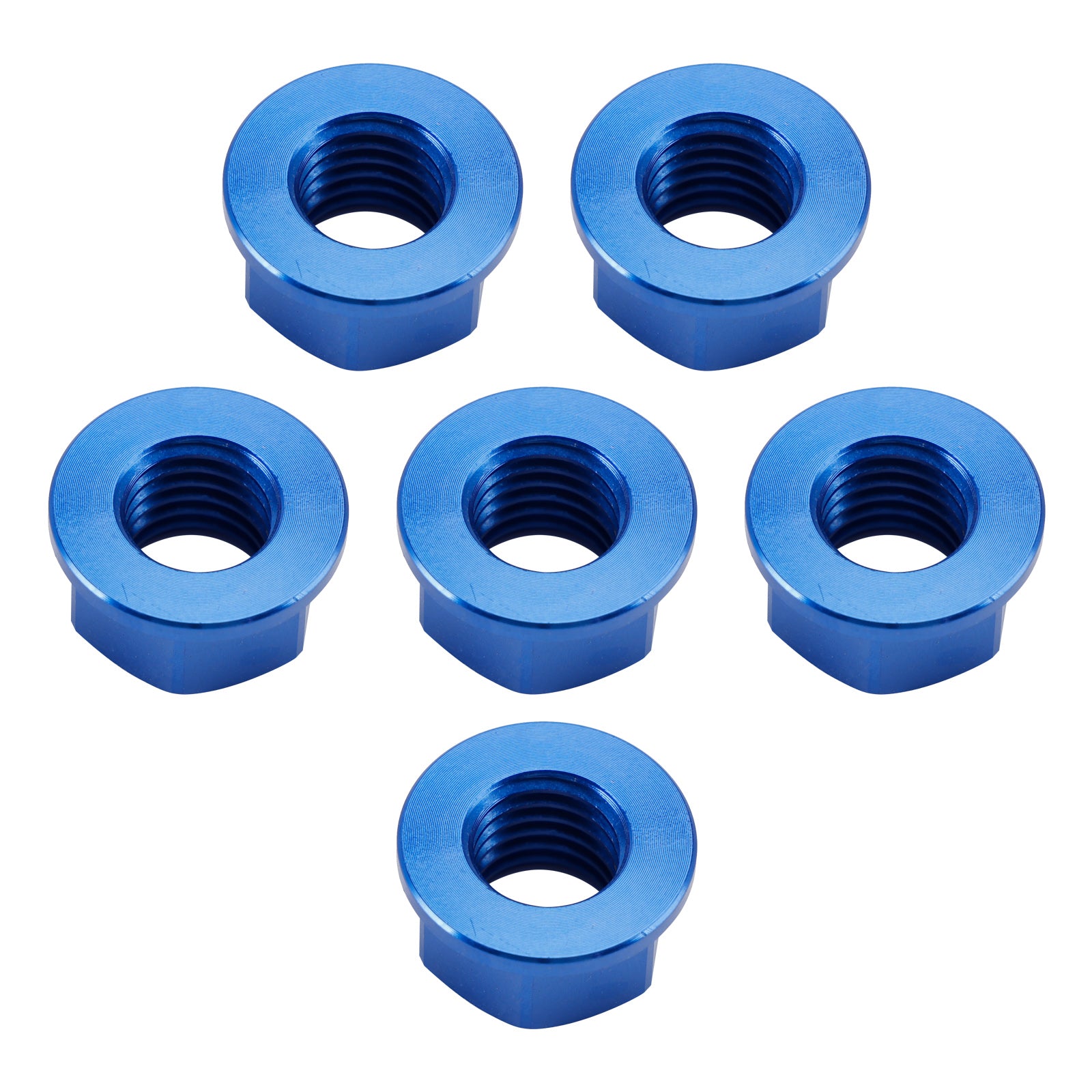 6 Pack Motorcycle Bike Aluminum Rear Sprocket Flange Nuts M10X1.5mm Blue