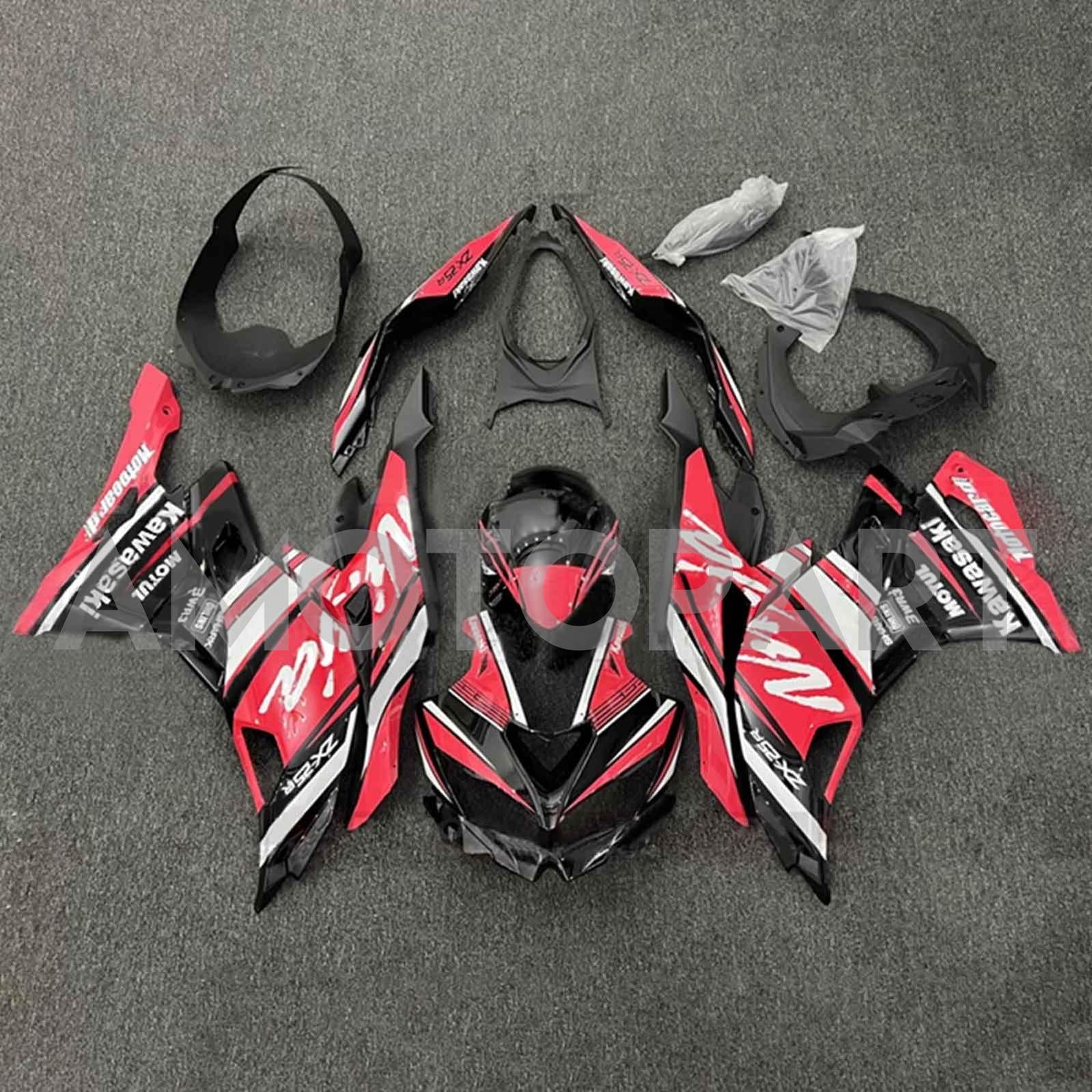 Amotopart 2019-2026 Ninja ZX-25R ZX-4R ZX-4RR Kawasaki White&Rkåbesæt
