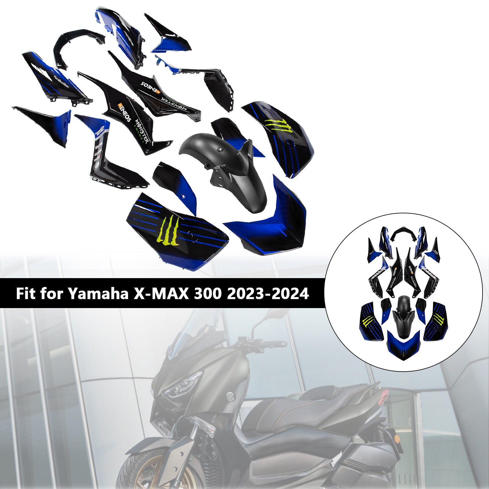 Amotopart 2023-2024 Yamaha x Max 300 Kit de carénage