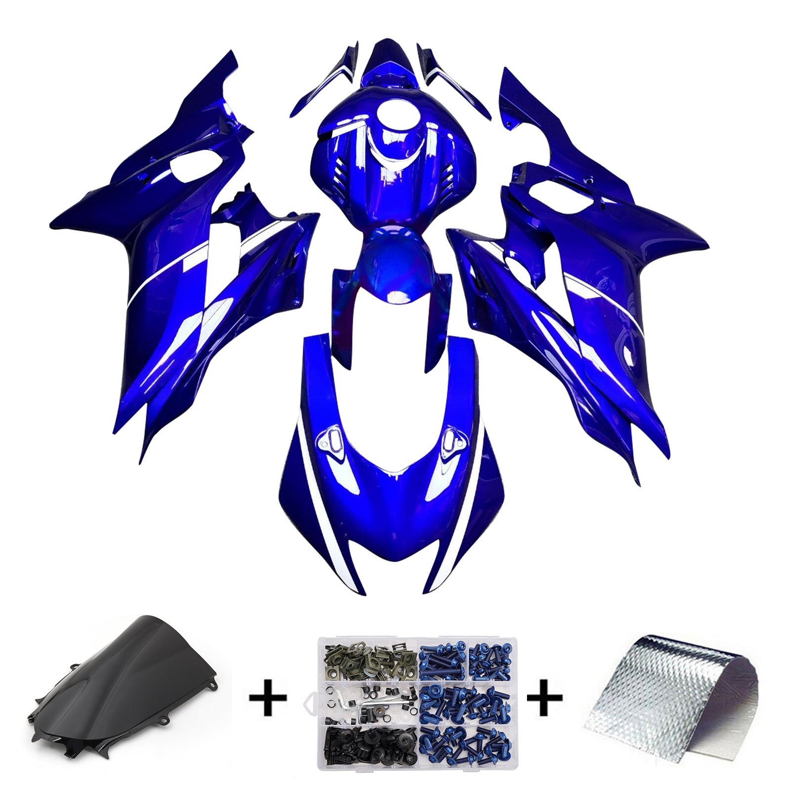 Amotopart 2017-2023 Yamaha YZF-R6 Blue Fairing Kit