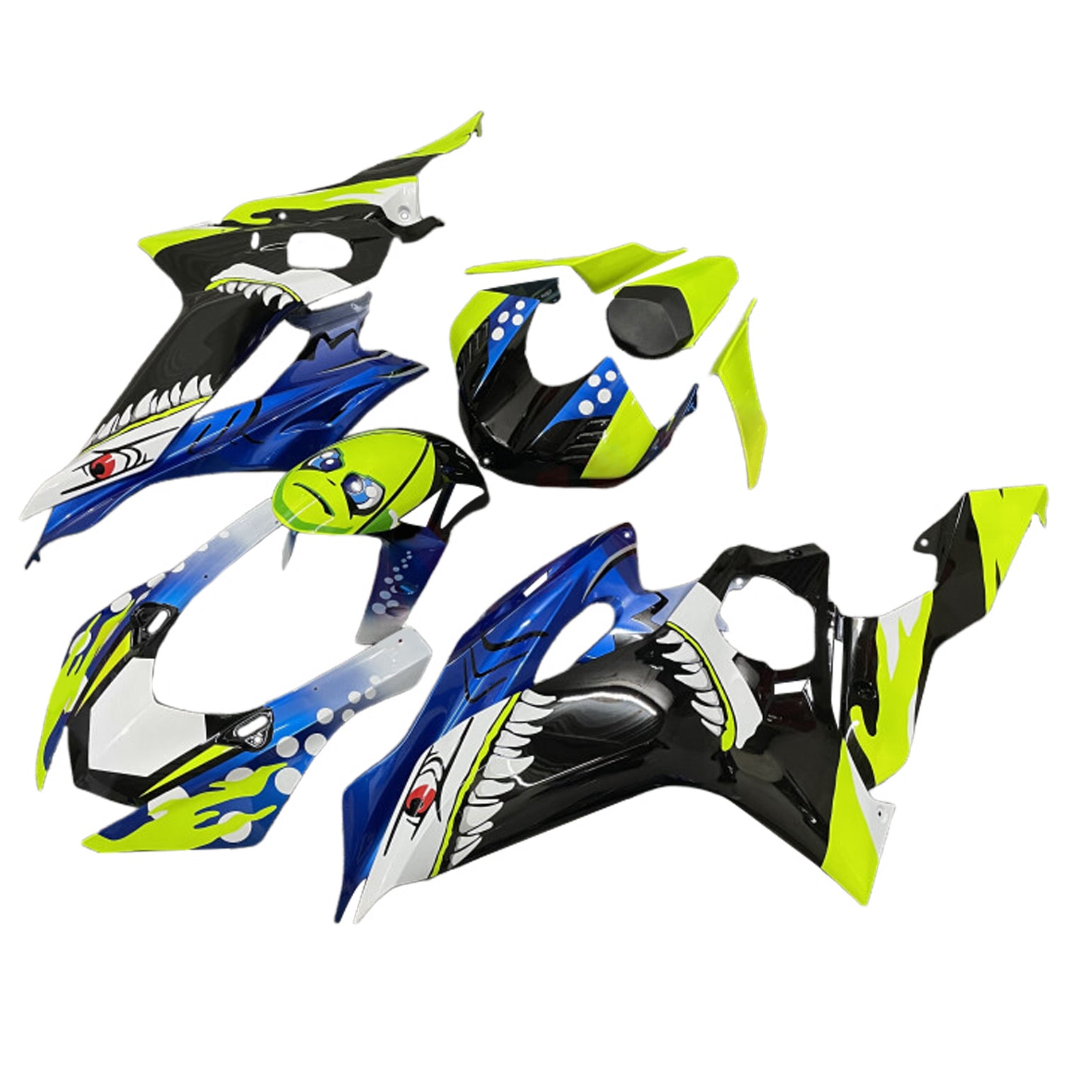 Amotopart 2017-2023 Yamaha Yzf R6 Czarny niebieski jasn żółty zestaw owiewki