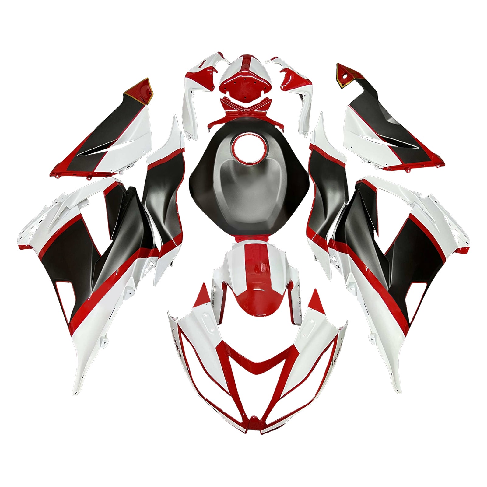Amotopart 2013-2018 Kawasaki ZX6R 636 Red Black White Fairing Kit
