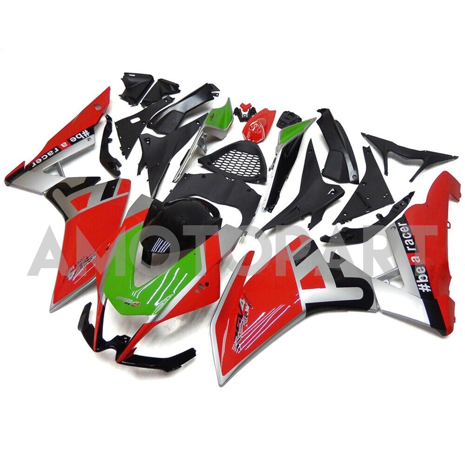 Amotopart 2009-2015 RSV4 1000 Aprilia Red&Green Style2 Fairing Kit