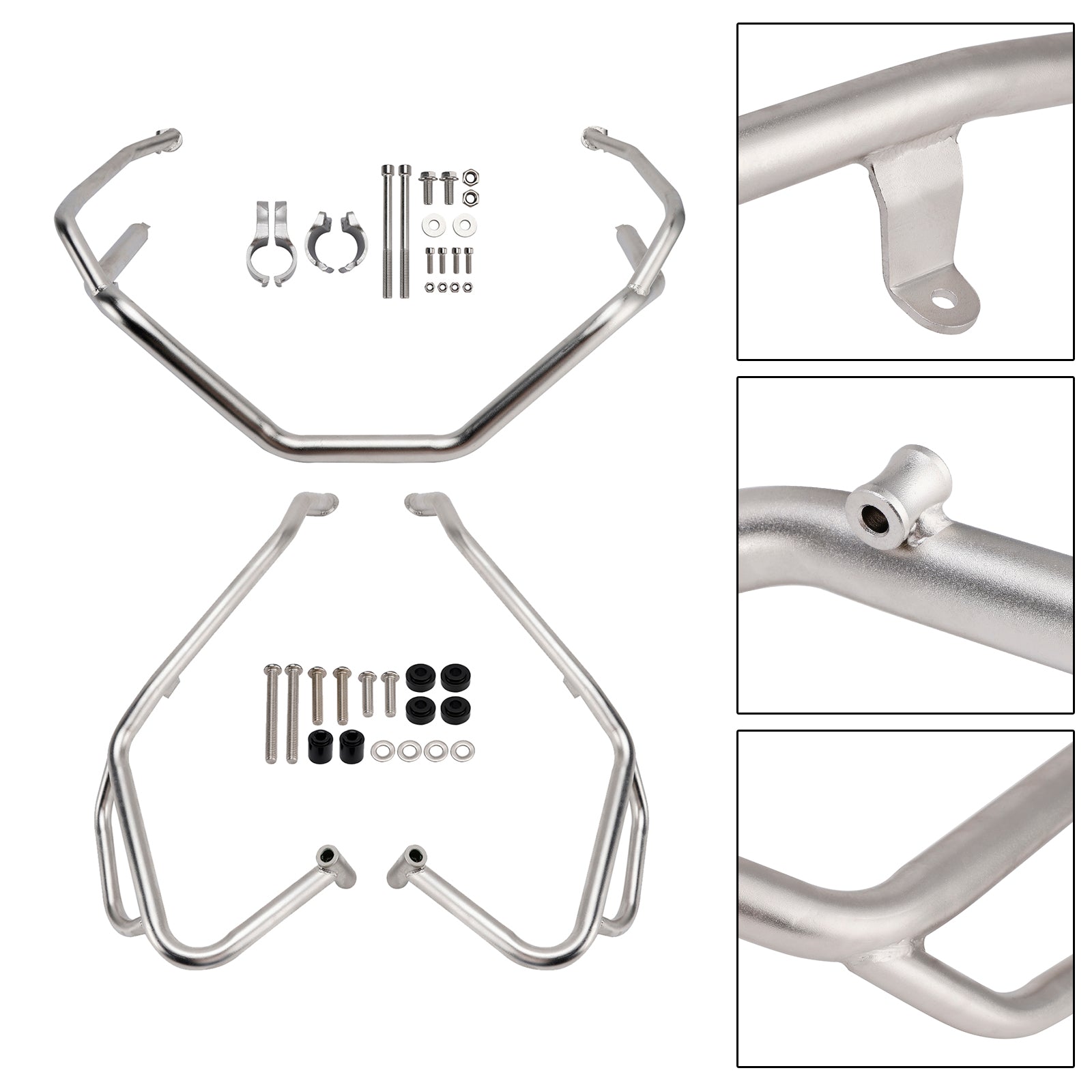 Honda X-Adv 750 2025+ Upper + Lower Engine Guard Frame Crash Bar Kit Silver