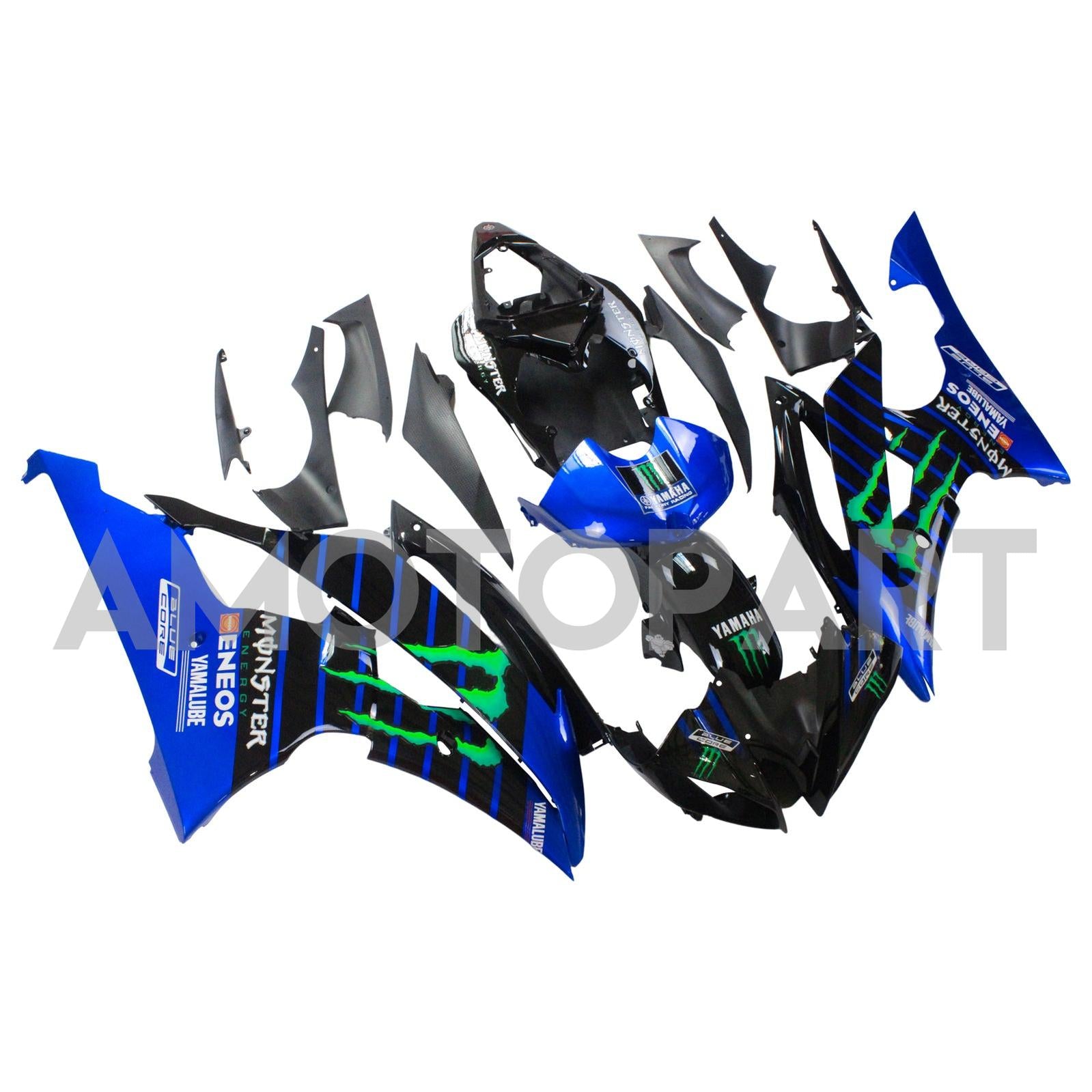 Amotopart 2008-2016 YZF 600 R6 Yamaha Blau&Grünes Verkleidungsset