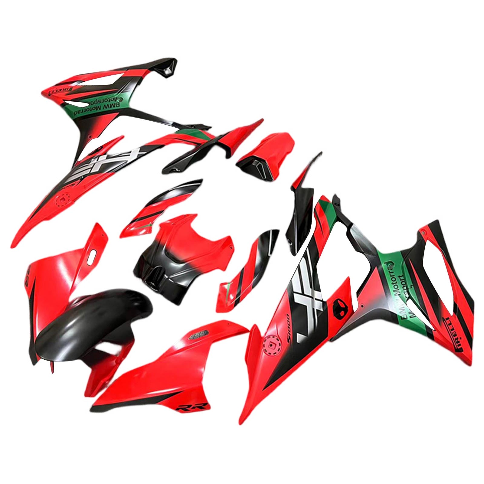 Amotopart BMW S1000RR 2019-2022 Kit de carenado Styl3 rojo y negro