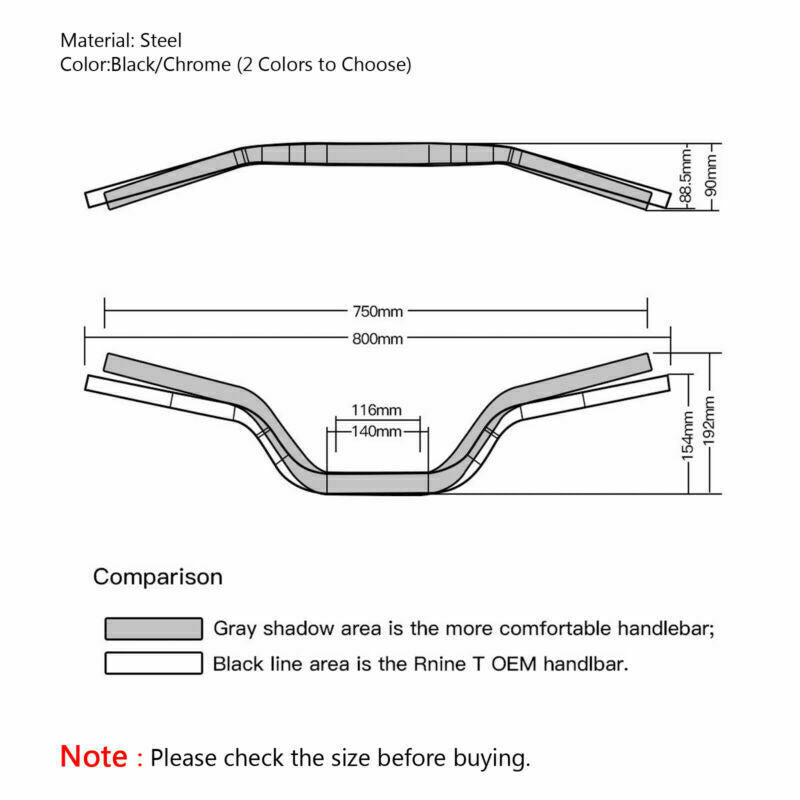 17-18 BMW R Nine T RNineT 1200 Pure Urban G/S Scrambler 7/8" Handlebar