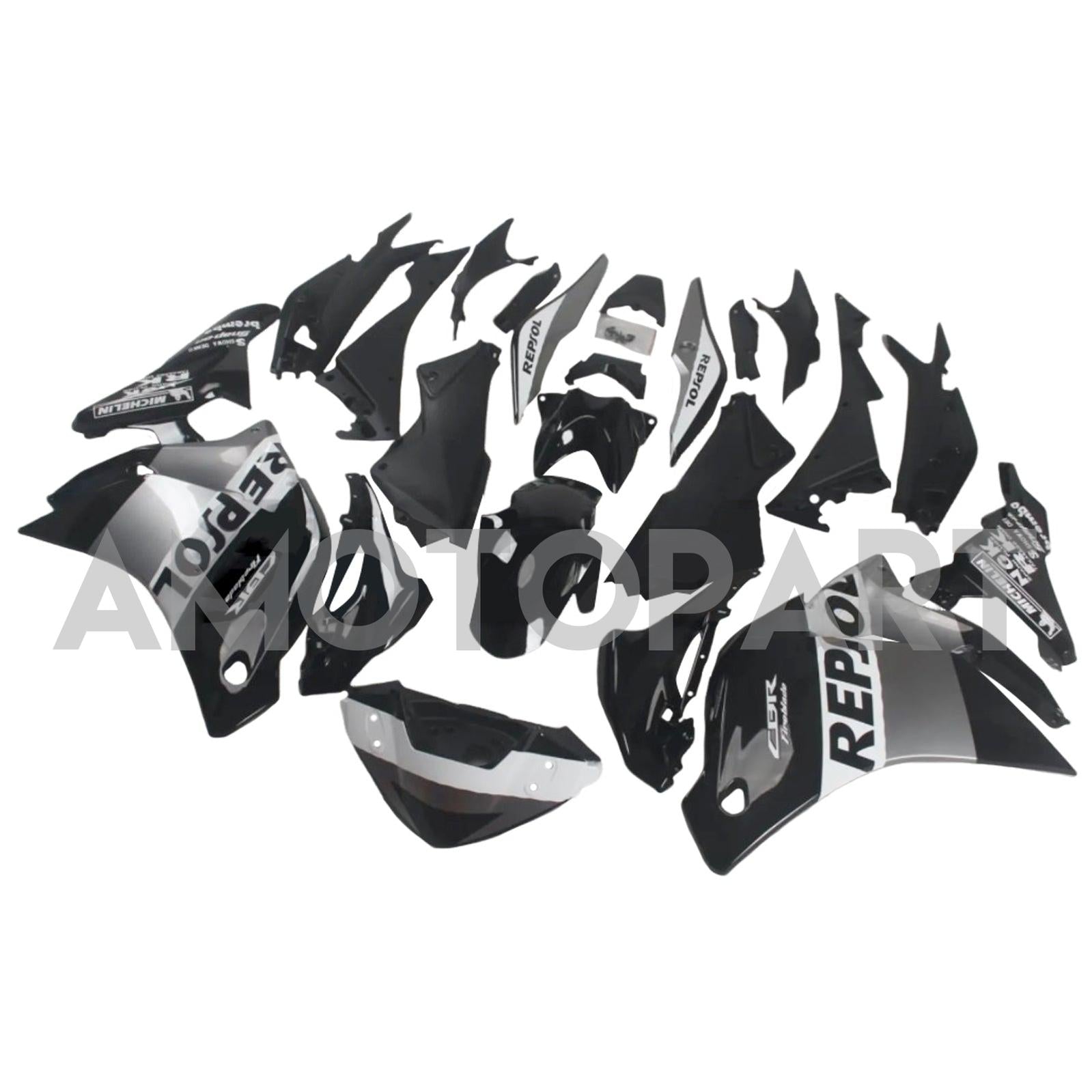 Amotopart 2011-2015 CBR250R Honda Black&Grey Fairing Kit