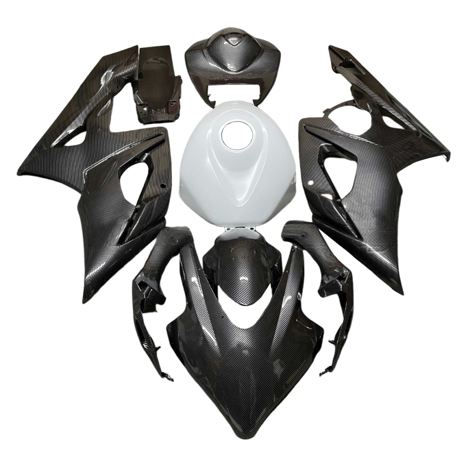 Amotopart 2005-2006 Suzuki GSXR1000 Carbon Fiber Pattern White Fairing Kit