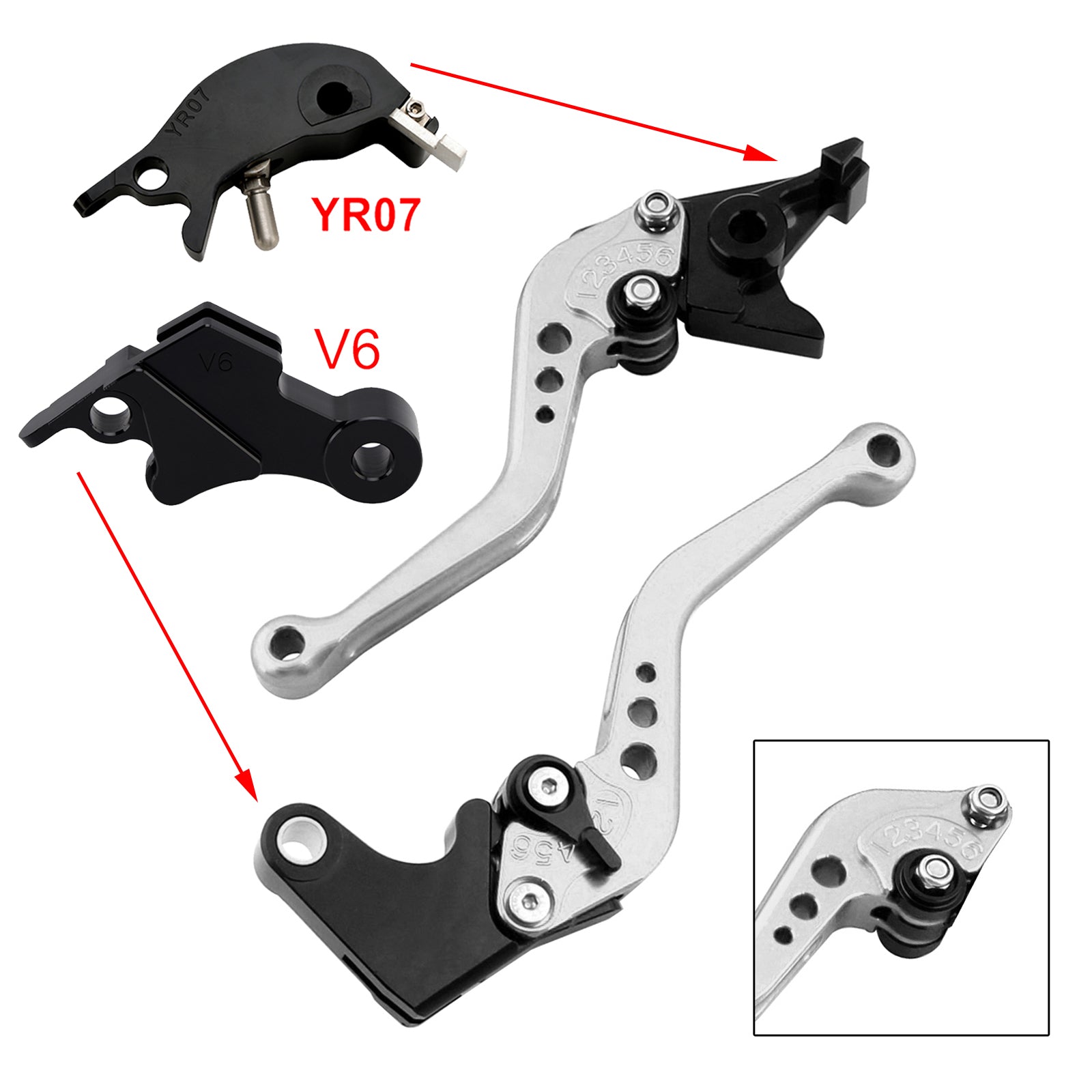24–25 Yamaha XSR900 XSR900GP MT-09 MT-09SP NEU Kurzkupplungs-Bremshebel