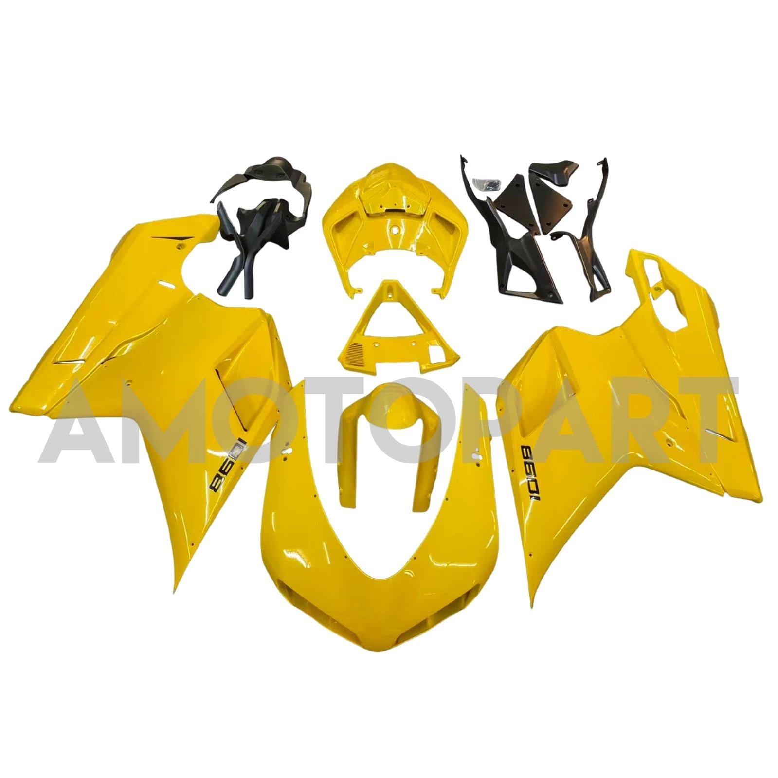 Amotopart 2007-2011 Ducati 1098/1198/848 Yellow Black Fairing Kit