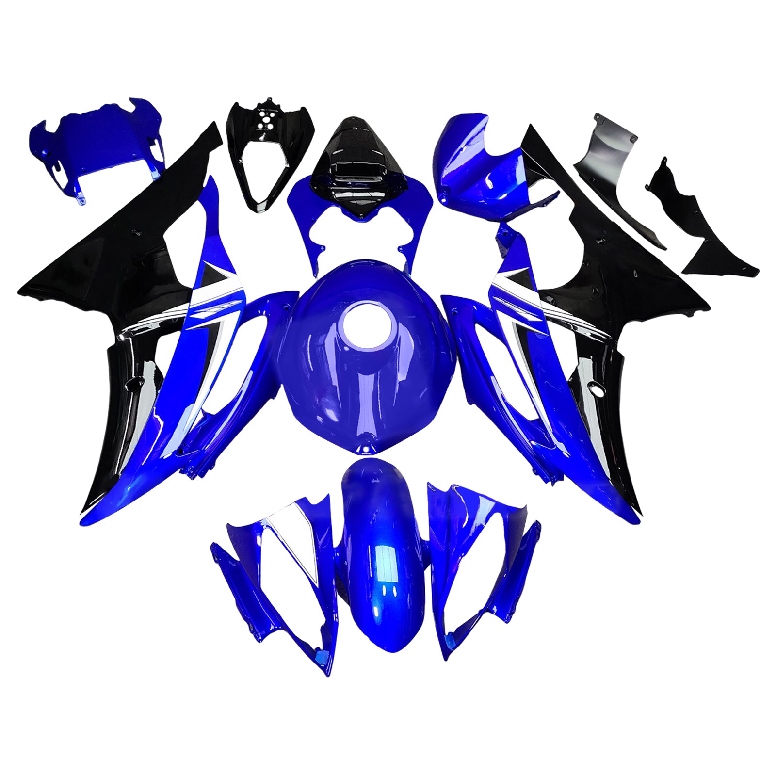 Amotopart 2008-2016 Yamaha YZF-R6 Blue & Black Fairing Kit