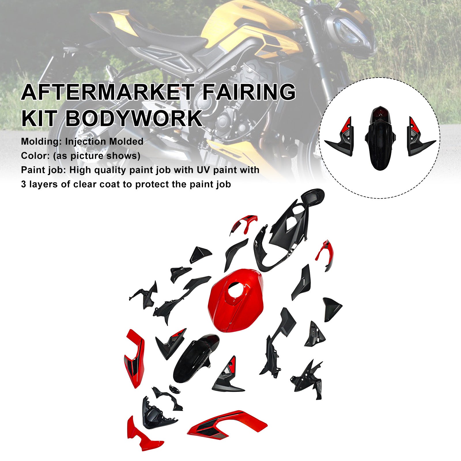 Amotopart 2023–2025 Triumph Street Triple 765 R/RS Verkleidungsset-Kollektion
