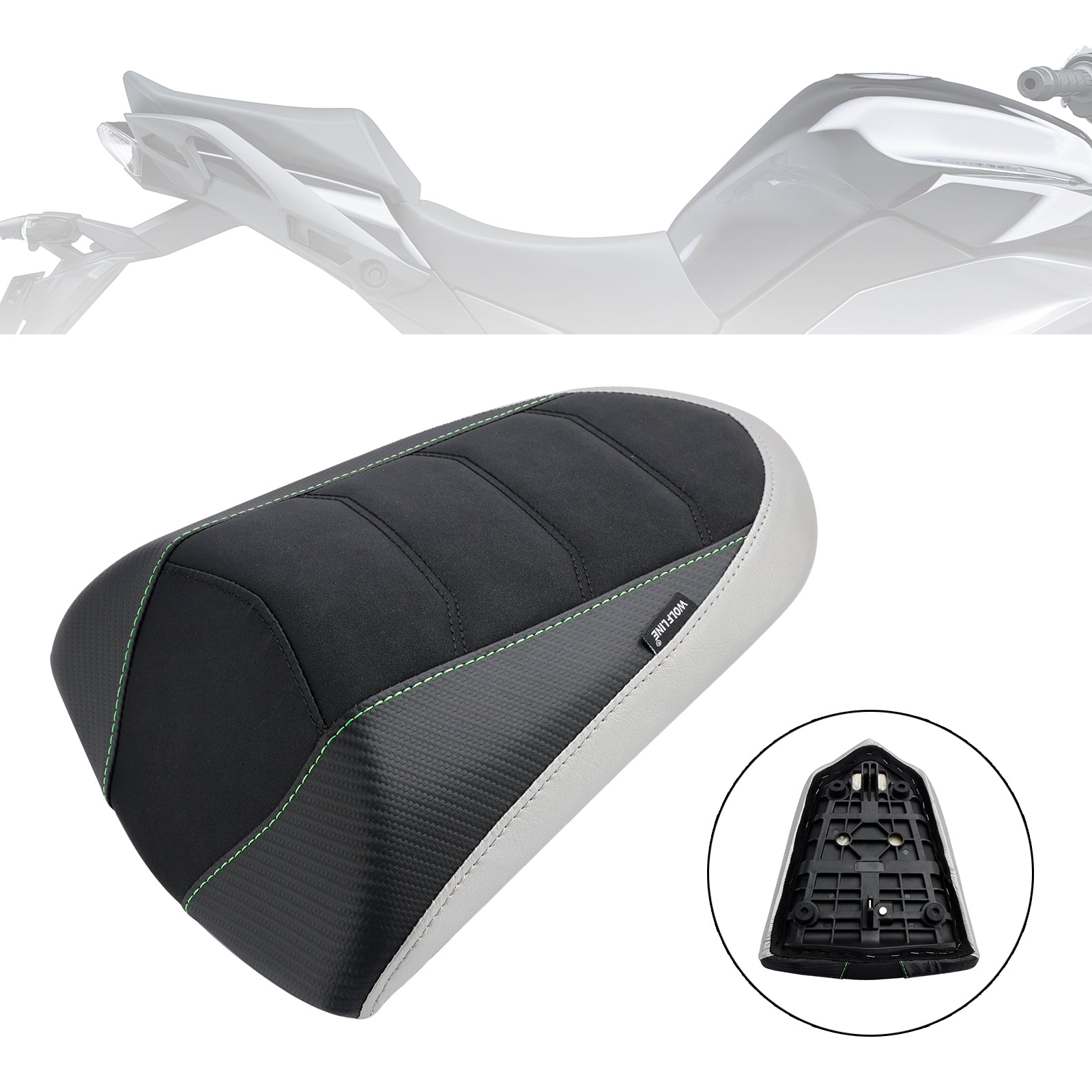 2022-2023 KAWASAKI Ninja 1000SX Rear Passenger Seat Pillion Saddle Flat Green