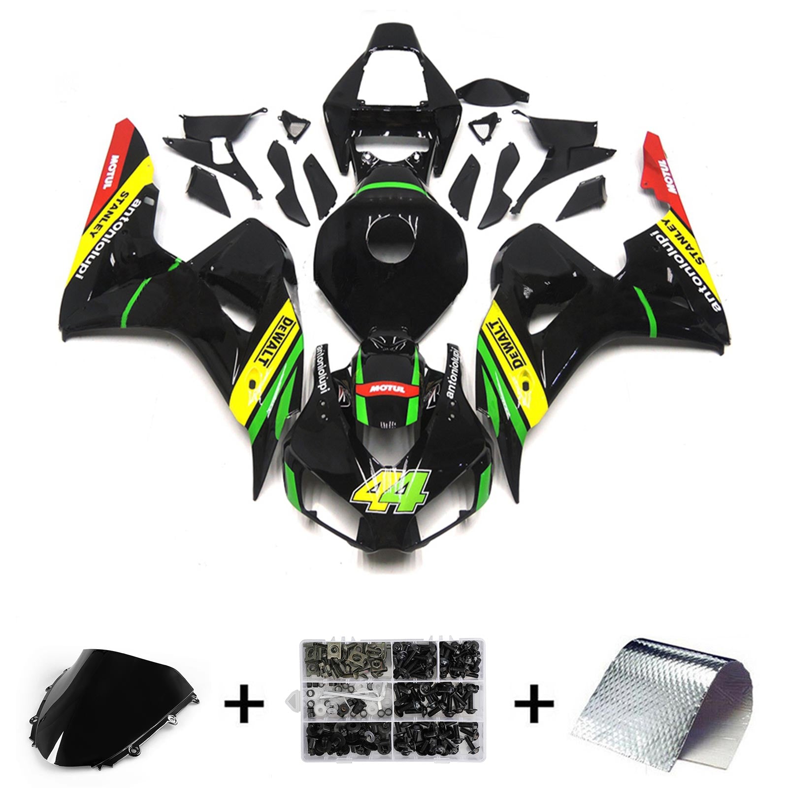 Amotopart 2006-2007 Honda CBR1000RR Yellow & Green Fairing Kit