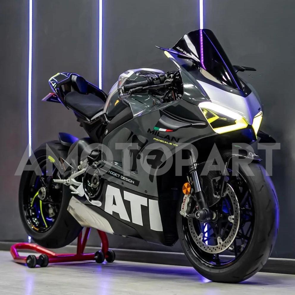 Amotopart Ducati 20-21 Panigale V4 V4S Black Grey Fairing Kit