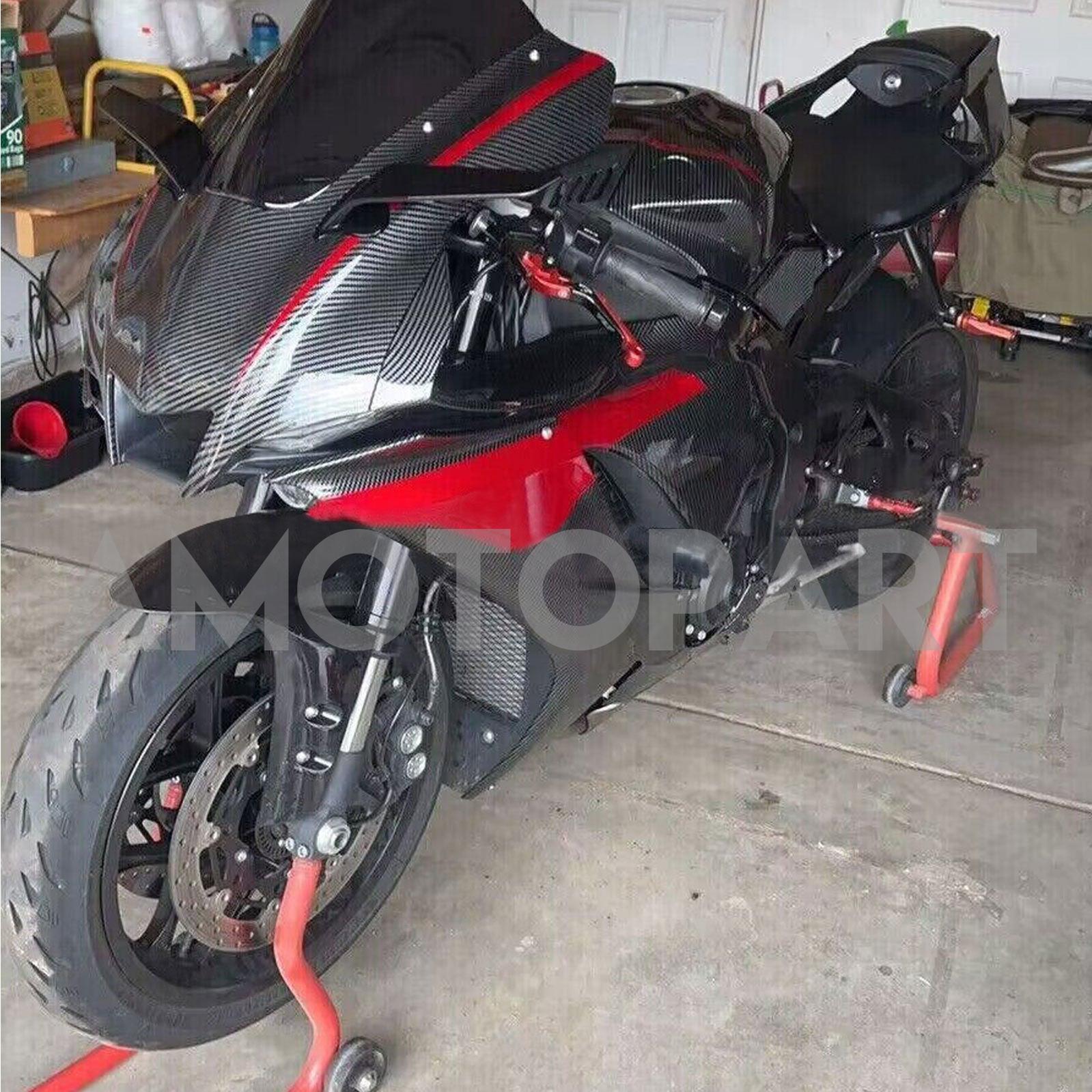 Amotopart 2020-2025 Yamaha YZF R1 Carbon Fiber Black Red Fairing Kit