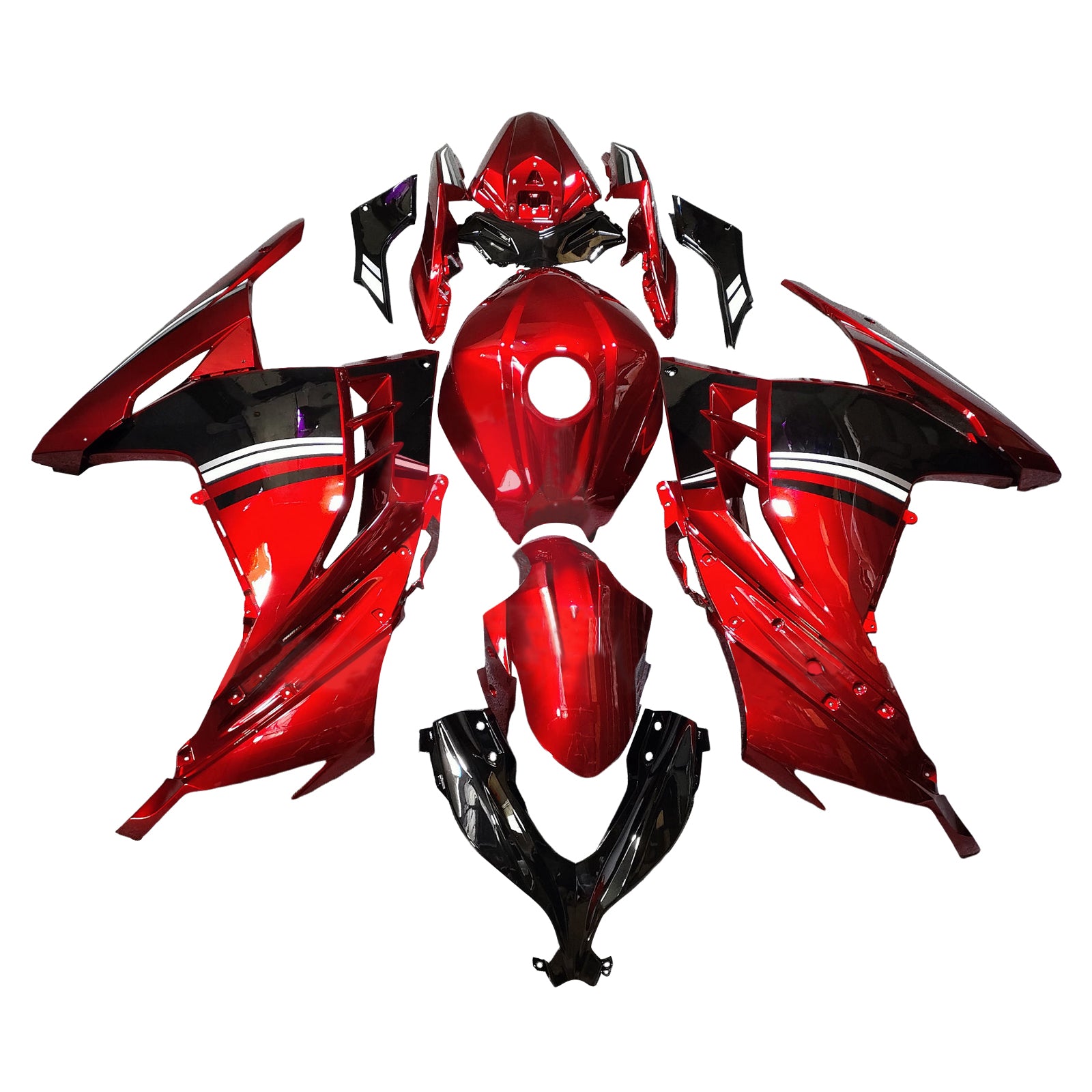 Amotopart 2013-2024 Kawasaki EX300 Ninja300 Red Fairing Kit