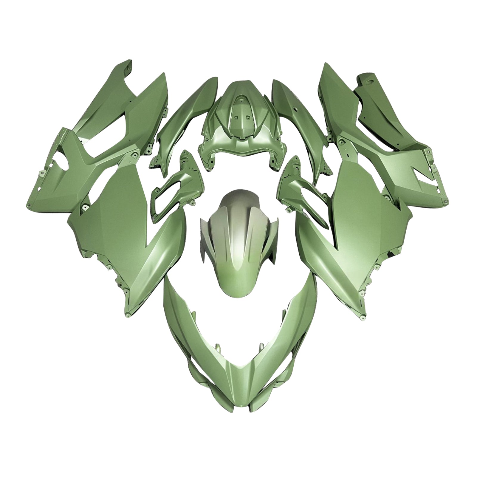 Amotopart 2018-2024 Kawasaki EX400 Ninja400 Matte Green Fairing Kit