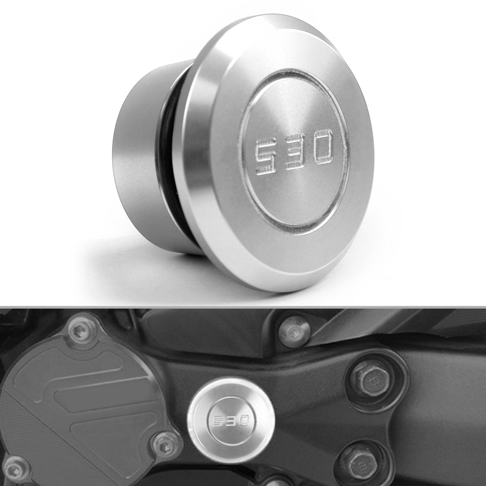 2005-2016 Yamaha TMAX T-MAX 530 CNC Silver Frame Hole Cap Plug Cover