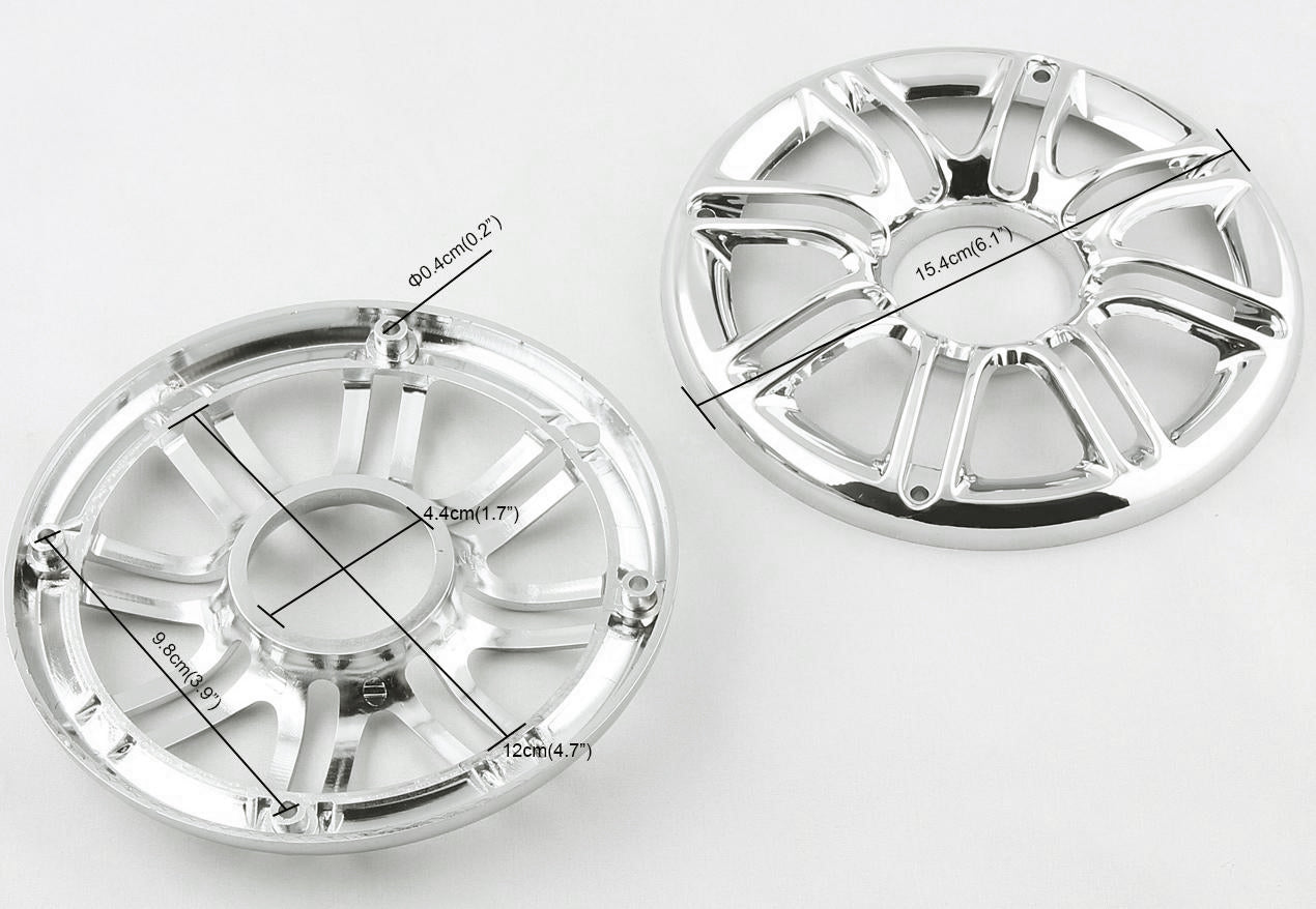 2x Harley Davidson Touring Glide Speaker Cover Grill 6" 3D Round Rear Front