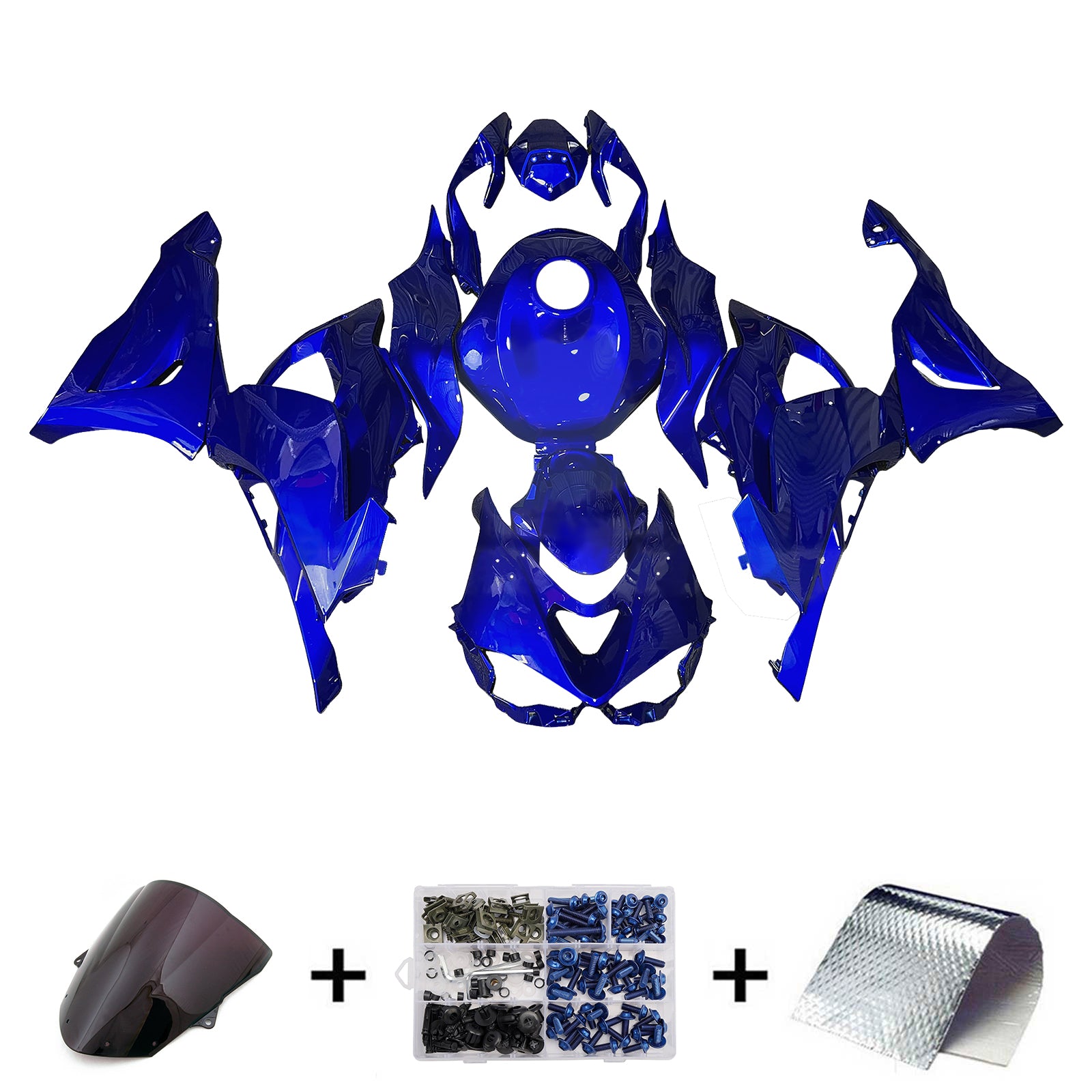 Amotopart 2024-2025 Kawasaki ZX-6R Blue Fairing Kit