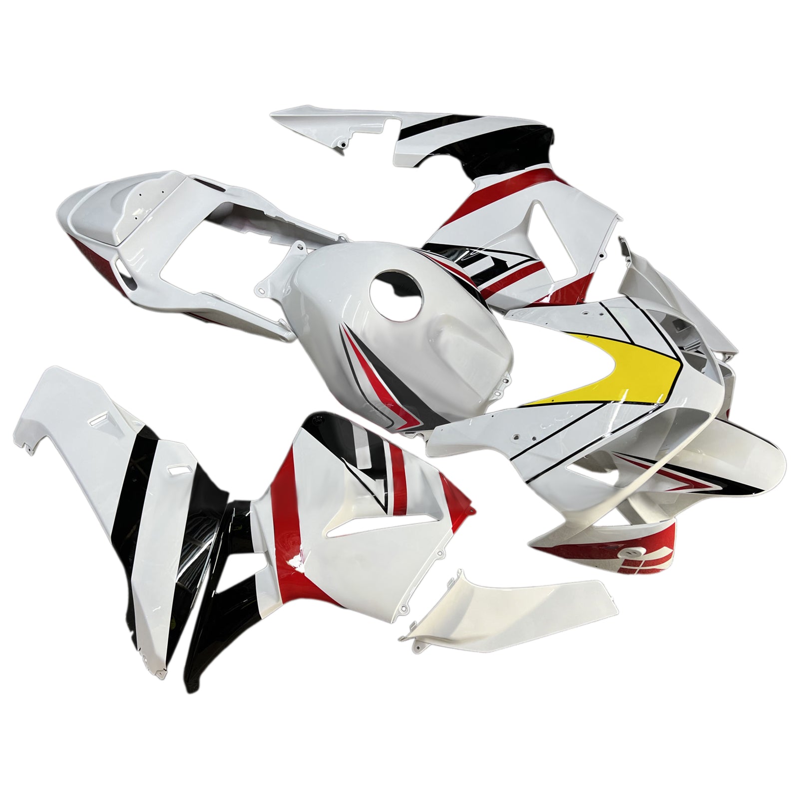 Amotopart 2003-2004 Honda CBR600RR White Black Fairing Kit
