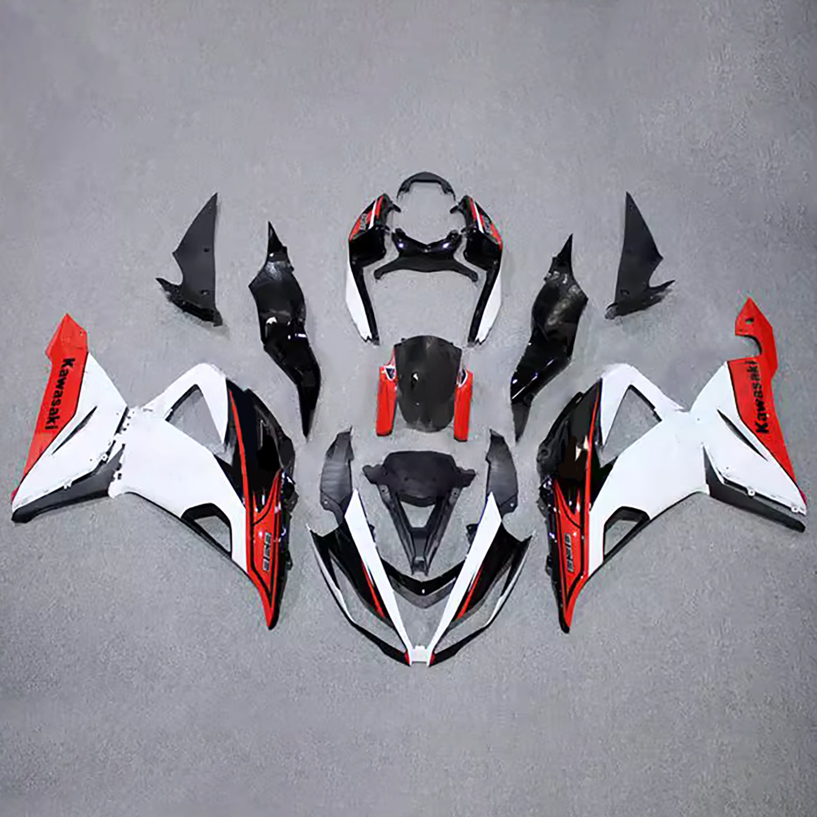 Amotopart 2013-2018 Kawasaki ZX6R 636 White Black Red Fairing Kit