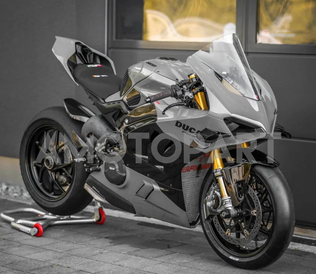 Amotopart Ducati 22-24 Panigale V4 V4S Black Light Grey Fairing Kit