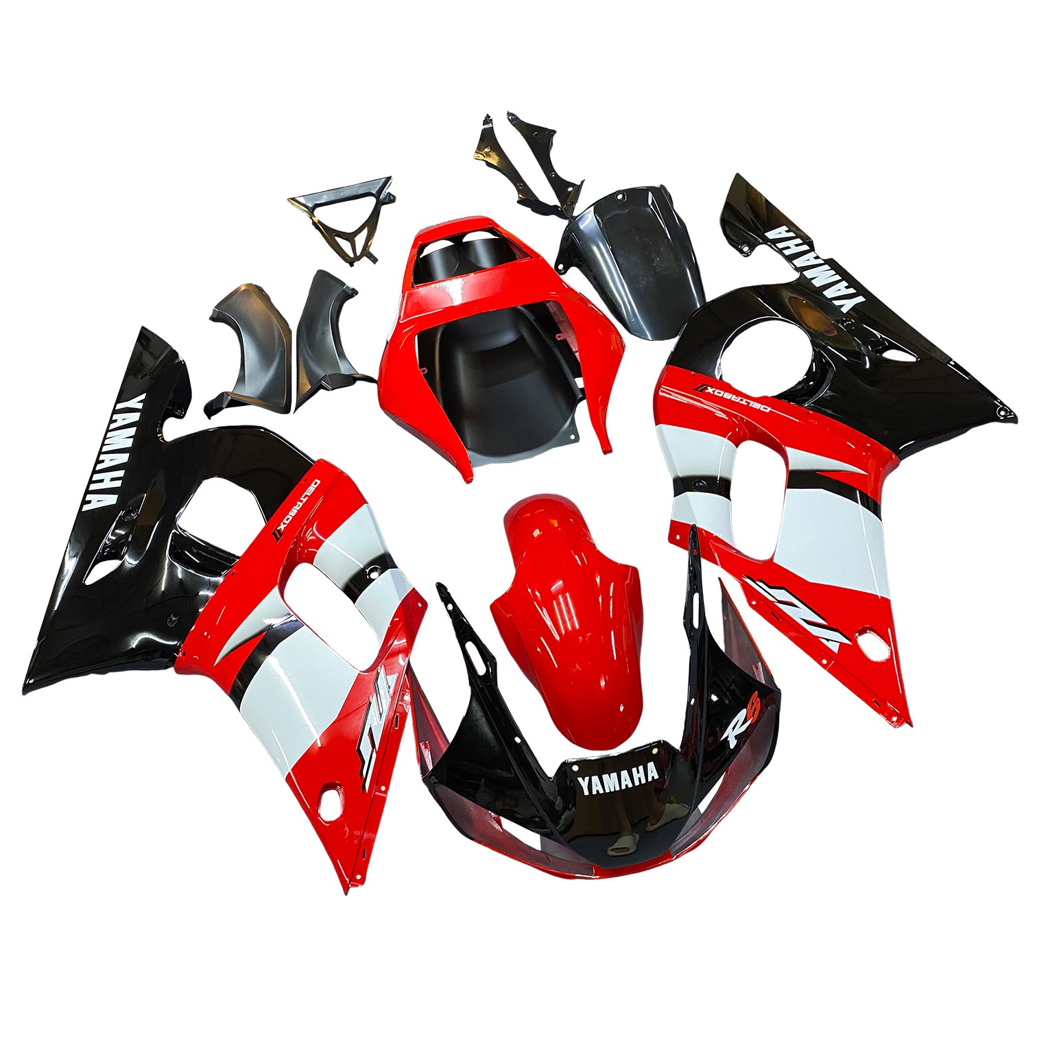 Amotopart 1998-2002 Yamaha YZF 600 R6 Red Black White Fairing Kit