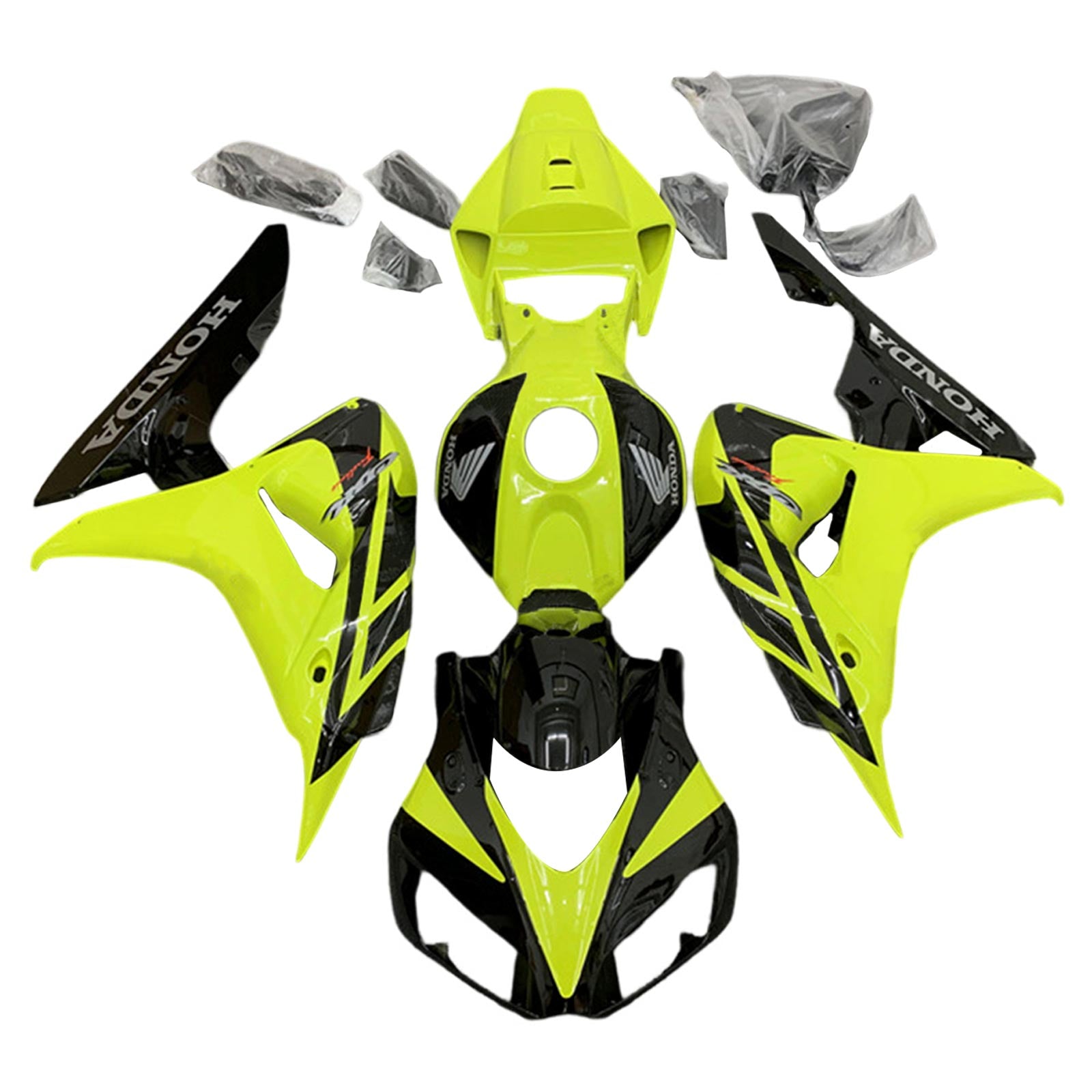 Amotopart 2006-2007 Honda CBR1000RR Jaune&Kit de carénage noir