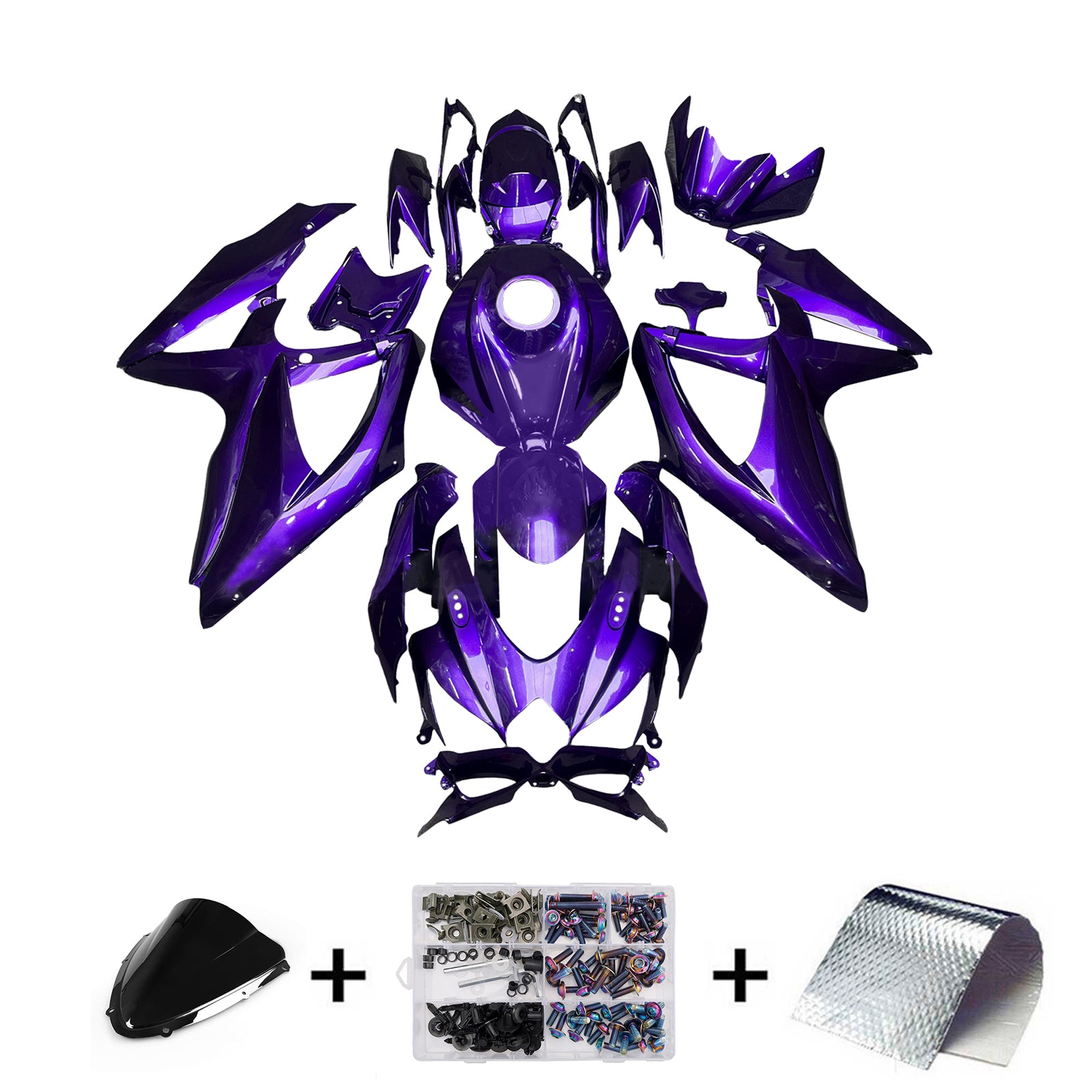 Amotopart 2008-2010 Suzuki GSXR Purple 600/750 Fairing Kit