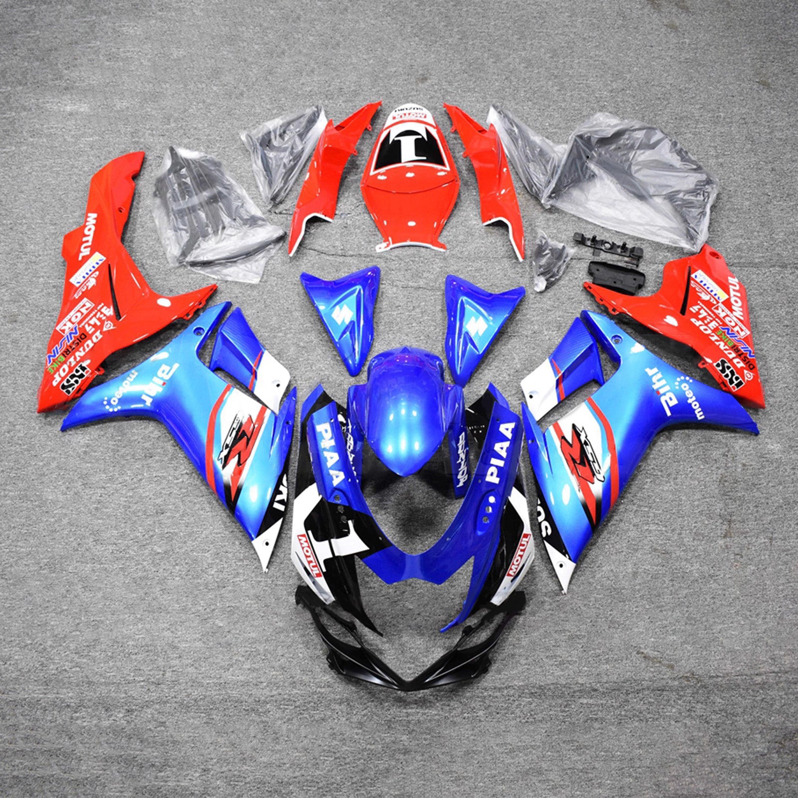 Amotopart 2011-2026 Suzuki GSXR 600/750 modrá červená sada kapotáže