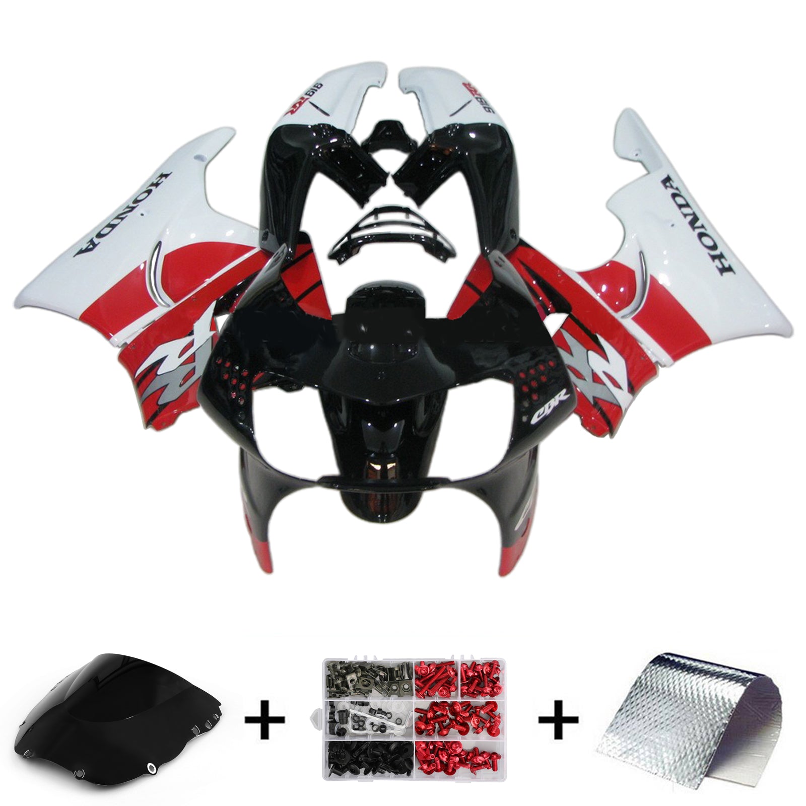 Amotopart 1998-1999 Honda CBR900RR 919 Black White Red Fairing Kit