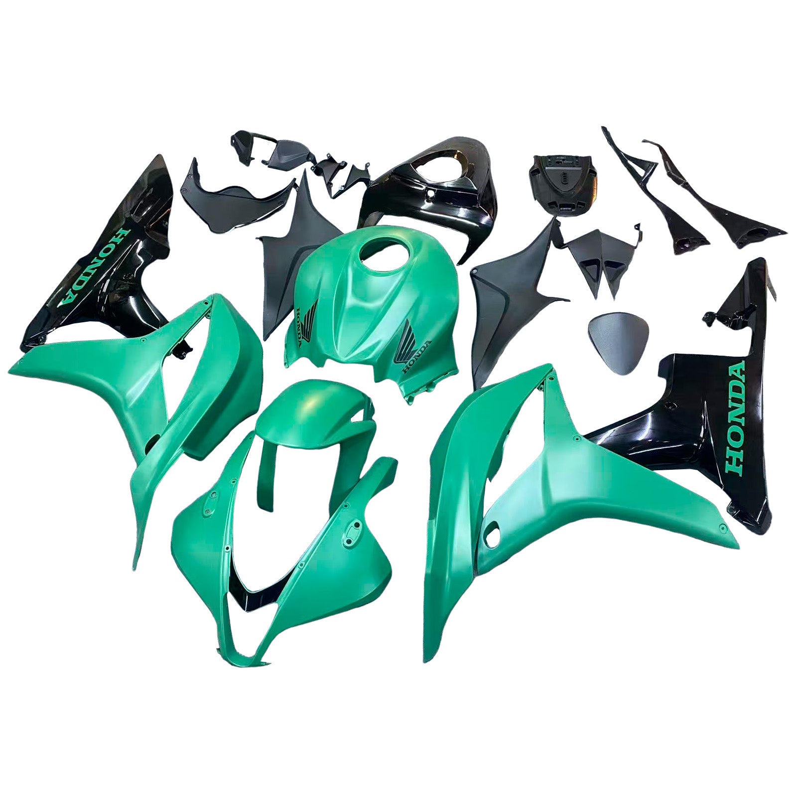 Amotopart 2007-2008 Honda CBR600RR Schwarzes Green Verkleidungskit