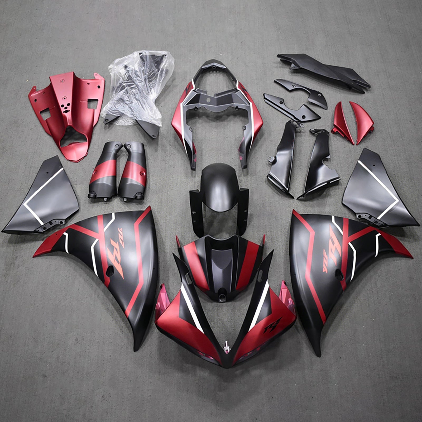 Amotopart 2009-2011 Yamaha YZF-R1 Black/Red Fairing Kit
