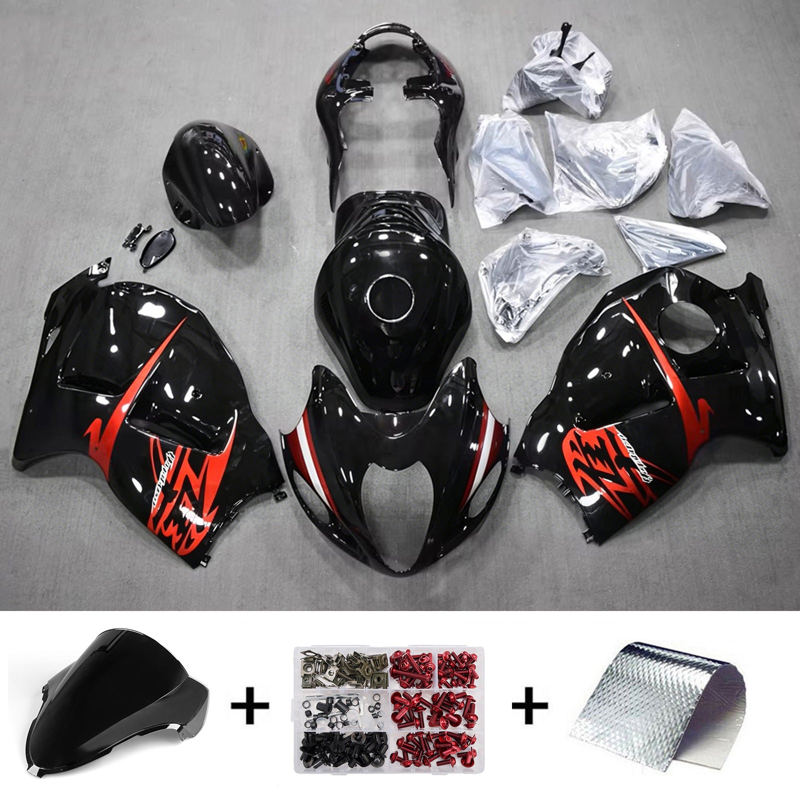 Amotopart 1999-2007 Suzuki Hayabusa GSX1300R zwarte kuipset