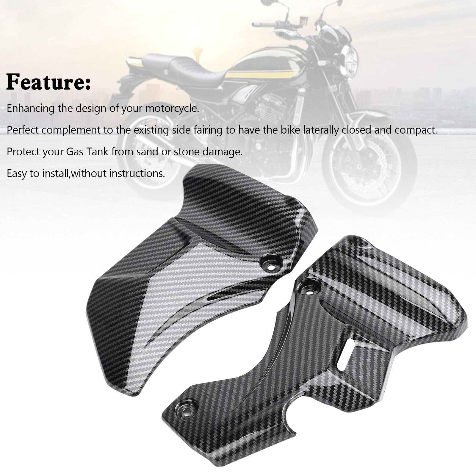 2018-2023 Kawasaki Z900RS Gastank Zijafdimpelpaneel kuipkap