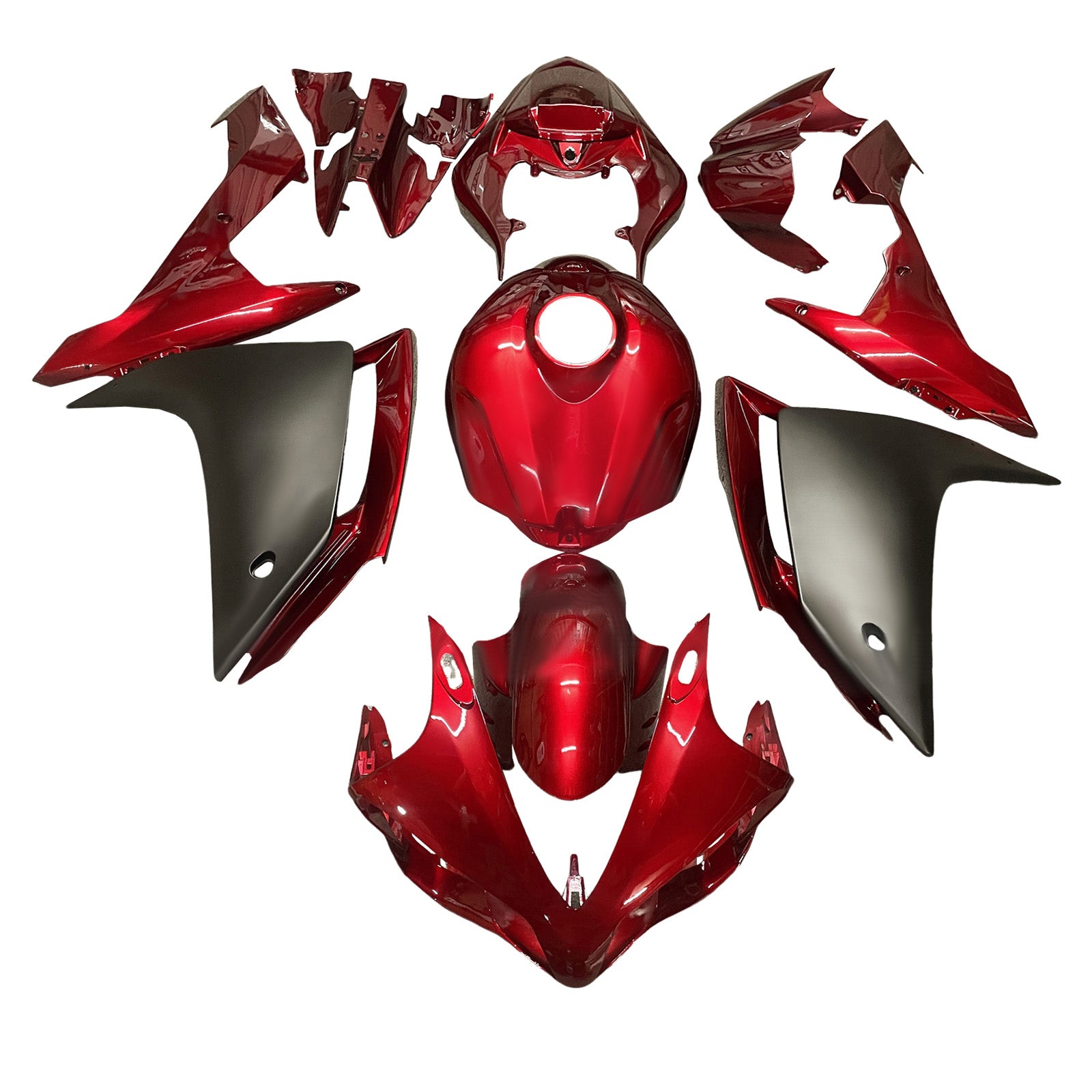 Amotopart 2007-2008 Yamaha YZF-R1 Red Black Fairing Kit